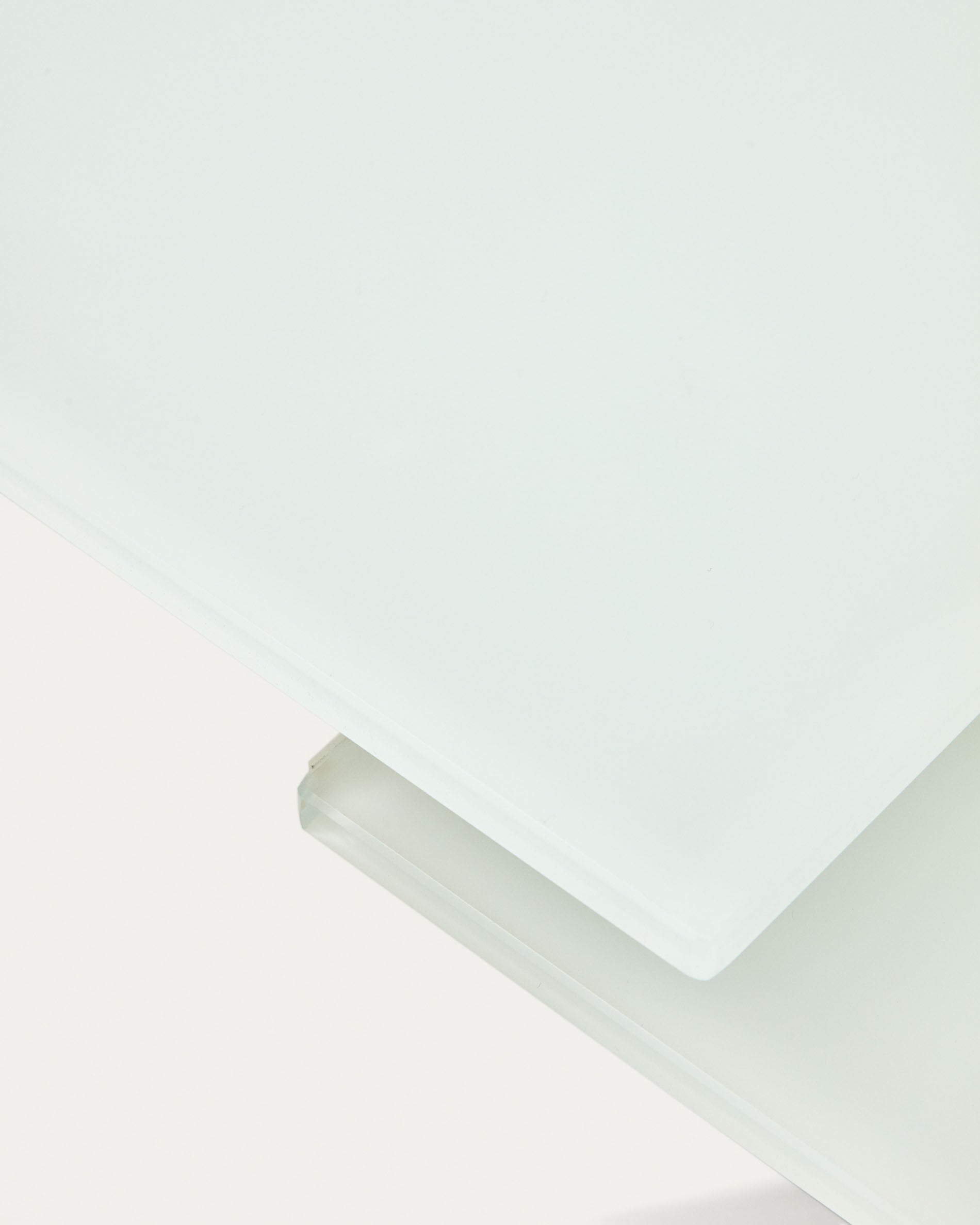 Atminda extendable table in glass and MDF with steel legs in white, 160 (210) x 90 cm - Detail