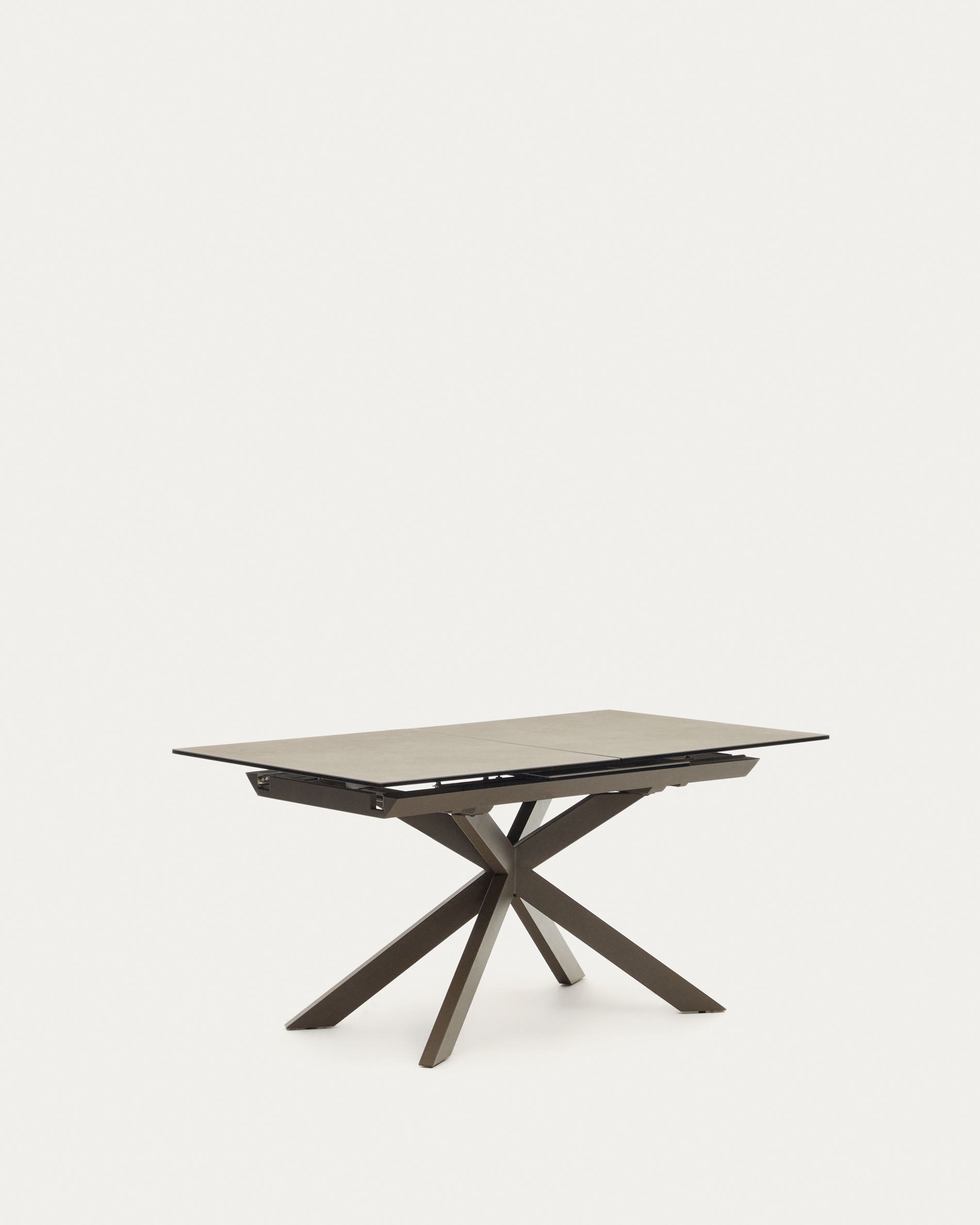 Atminda extendable table, porcelain and steel legs with a grey finish, 160 (210) x 90 cm - Product View