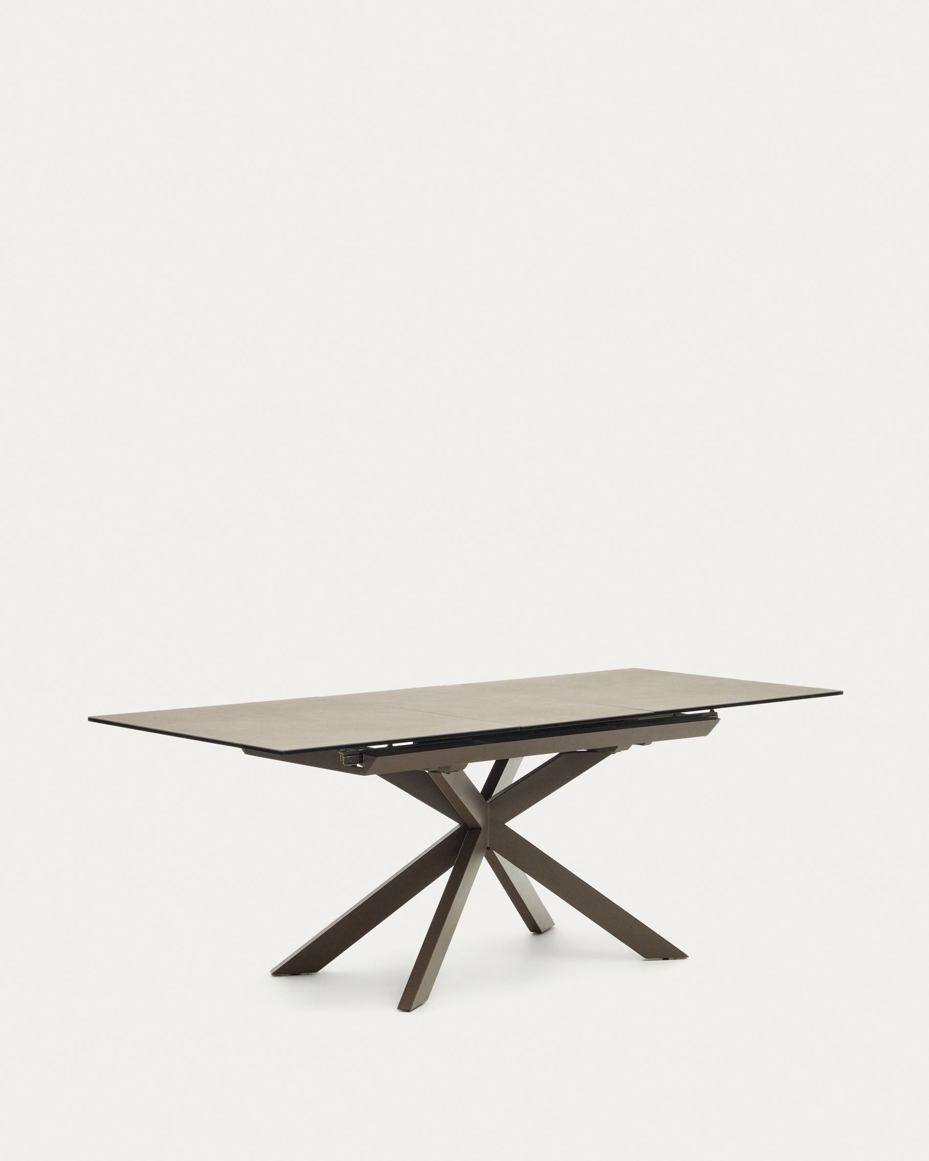 Atminda extendable table, porcelain and steel legs with a grey finish, 160 (210) x 90 cm - Product View