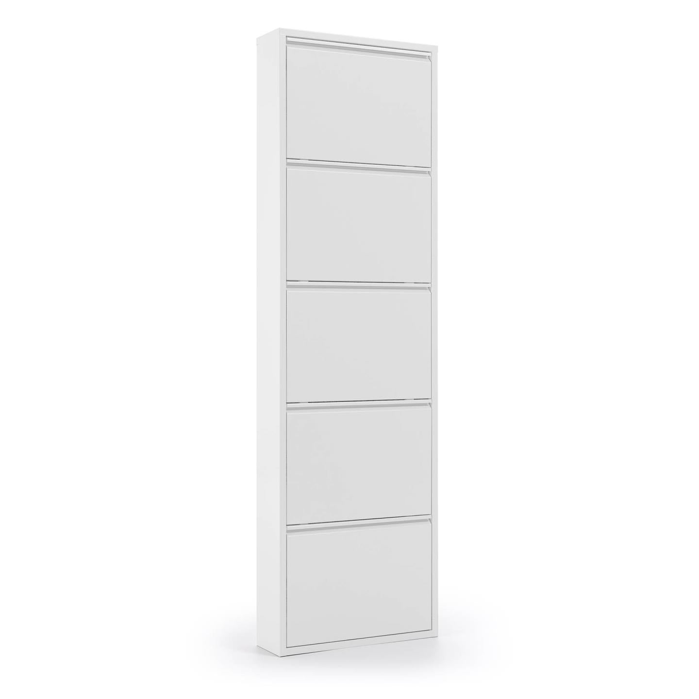 Shoe rack Ode 50 x 168,5 cm 5 doors white - Product Image