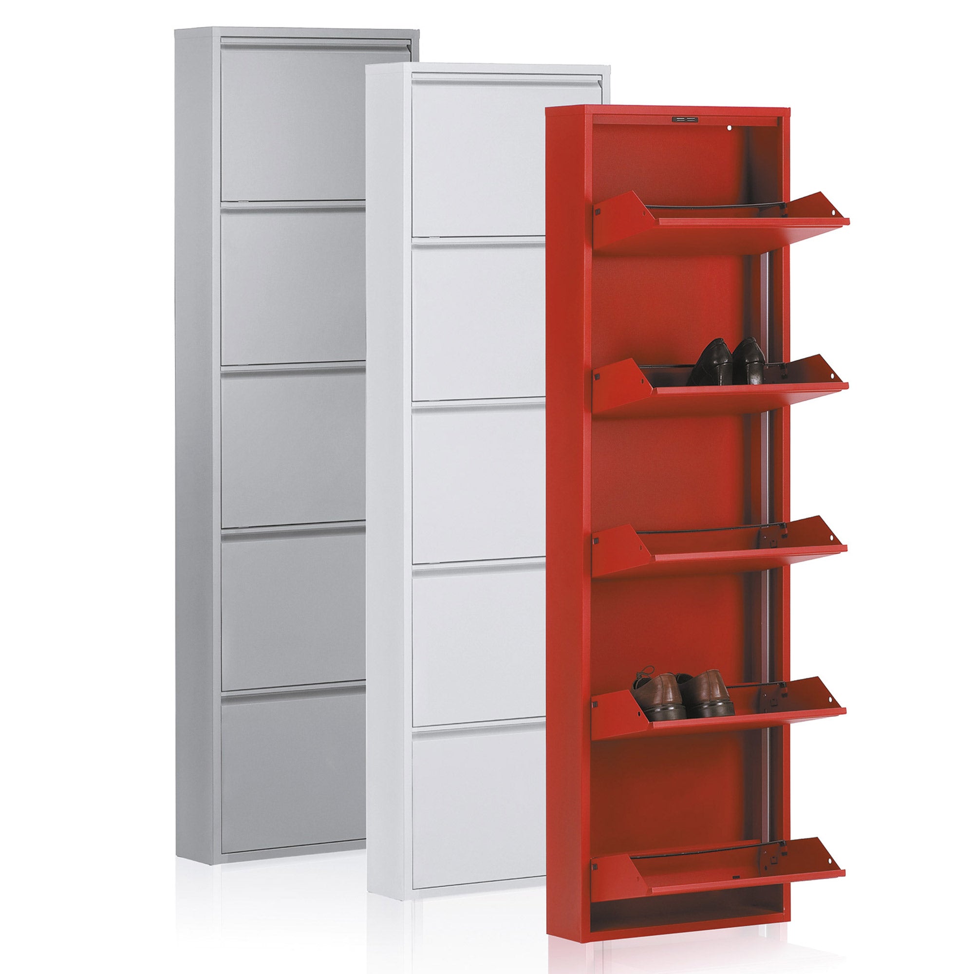 Shoe rack Ode 50 x 168,5 cm 5 doors white - Product Image