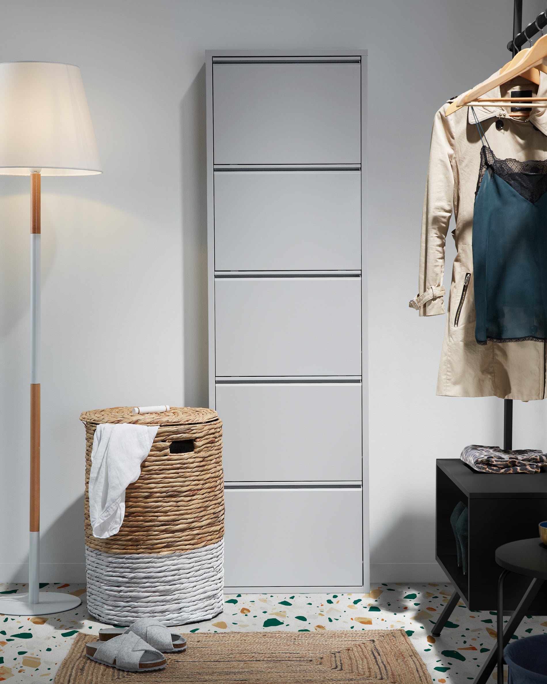 Shoe rack Ode 50 x 168,5 cm 5 doors grey - Lifestyle