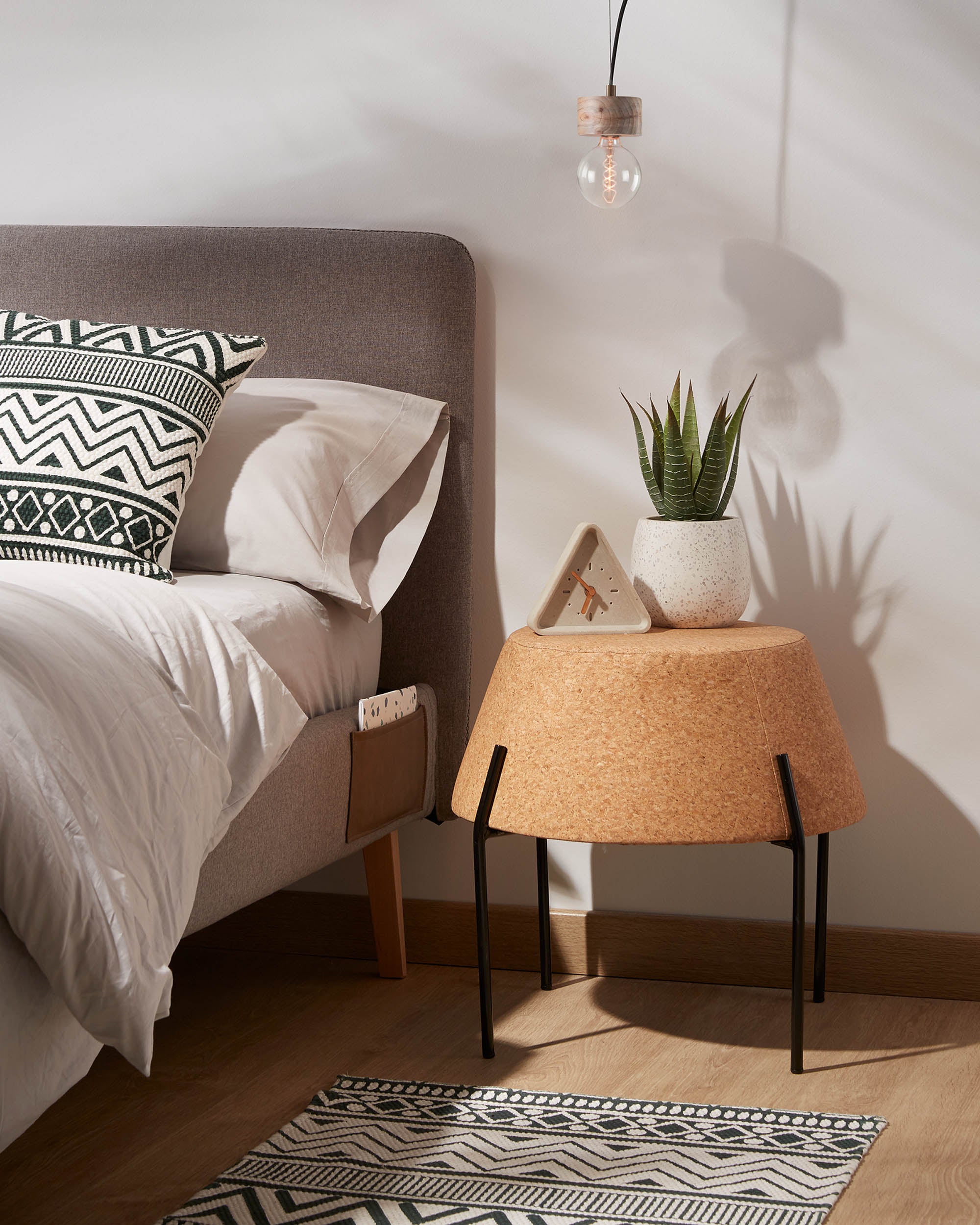 Dyla headboard with removable cover in grey, for 90 cm beds FSC Mix Credit - Lifestyle