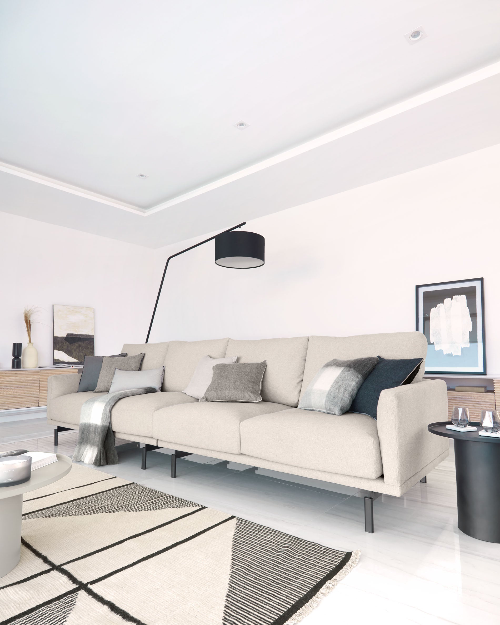 Galene 4 seater sofa in beige, 334 cm FSC Mix Credit - Lifestyle