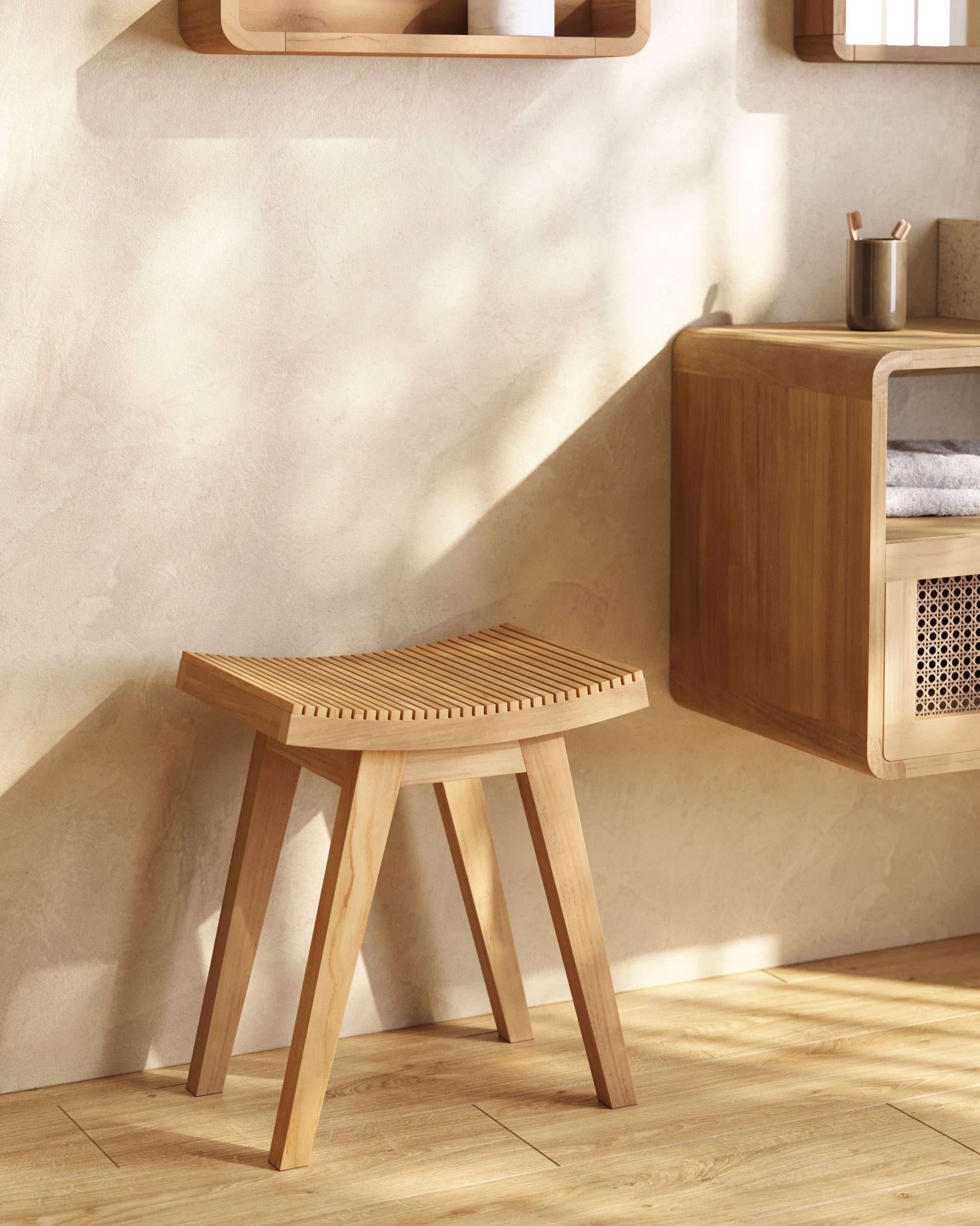 Vicentina solid teak footrest - Lifestyle