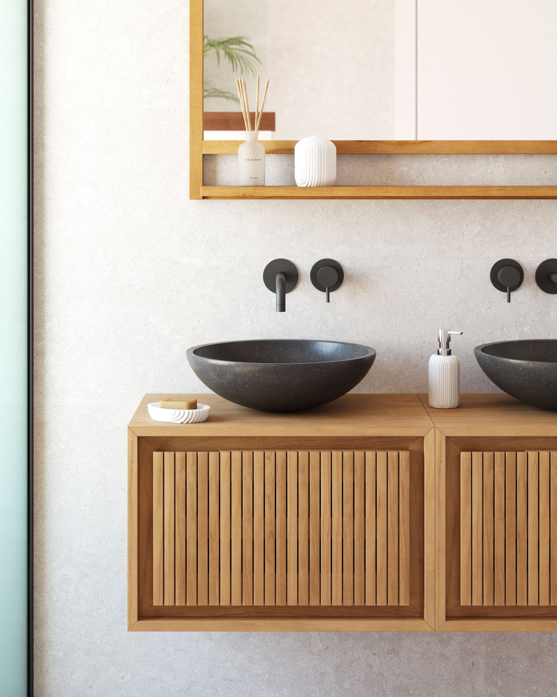 Taciana solid teak bathroom cabinet 60 x 40 cm - Lifestyle