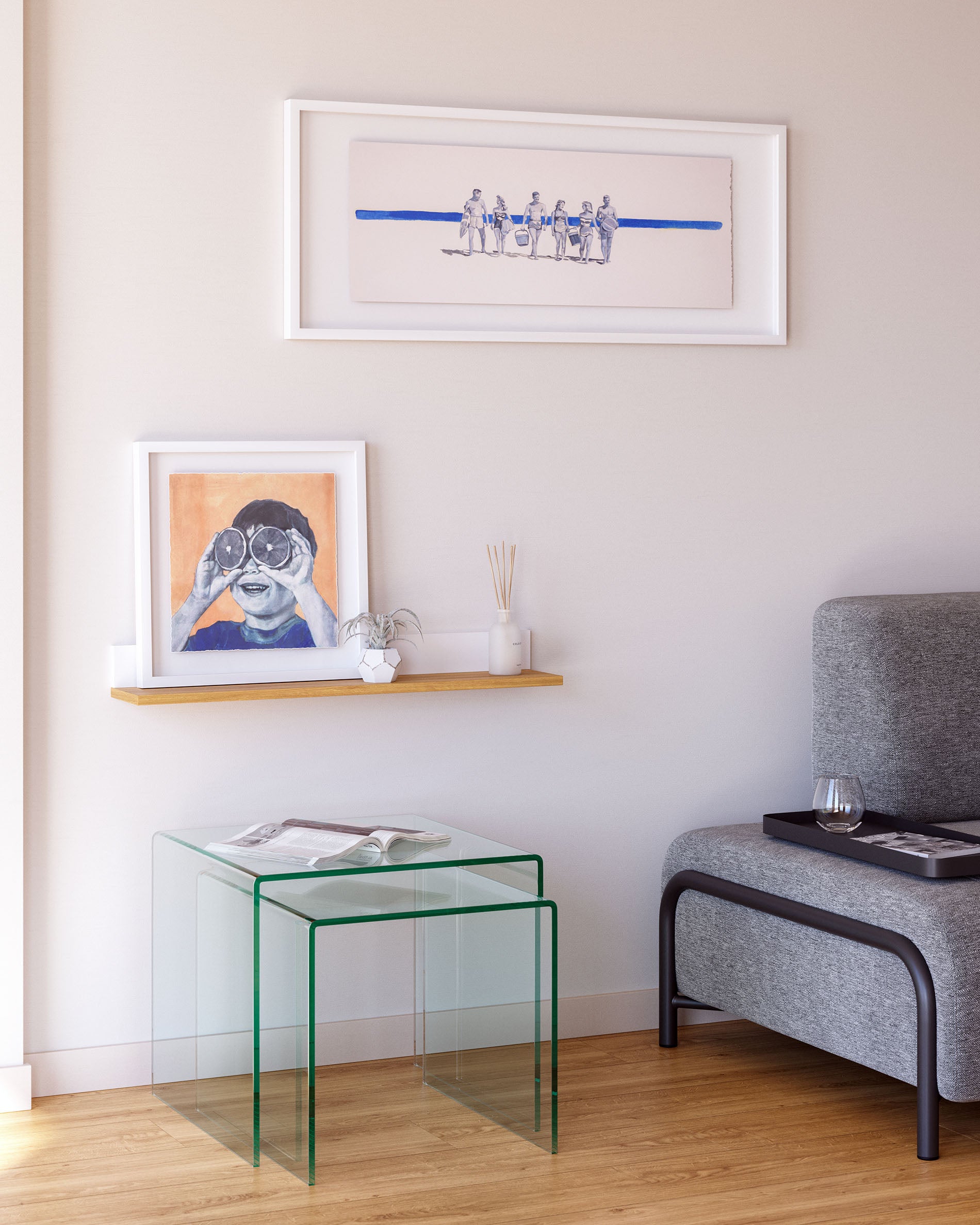 Burano nest of 2 glass tables - Lifestyle