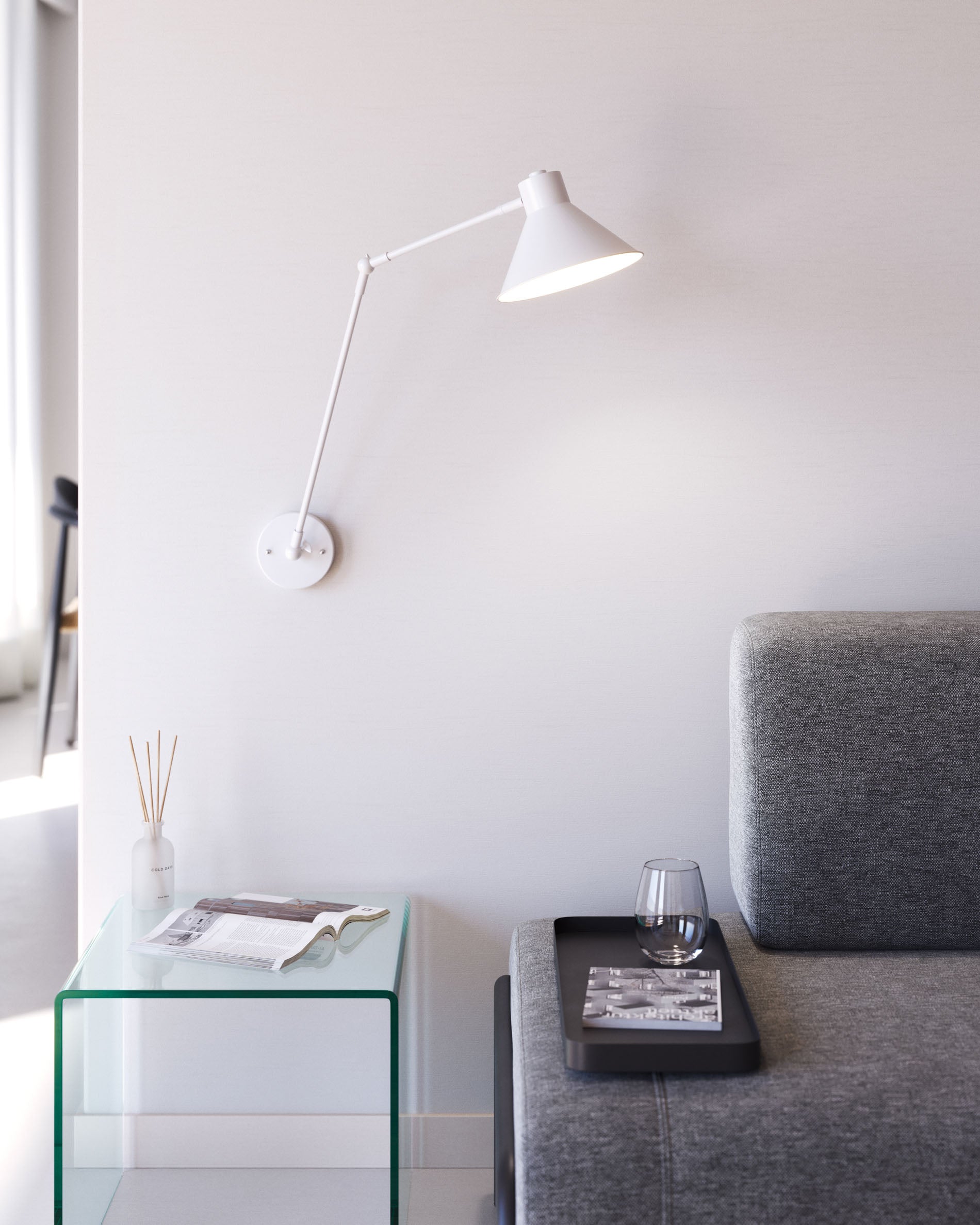 Dione wall lamp white - Lifestyle