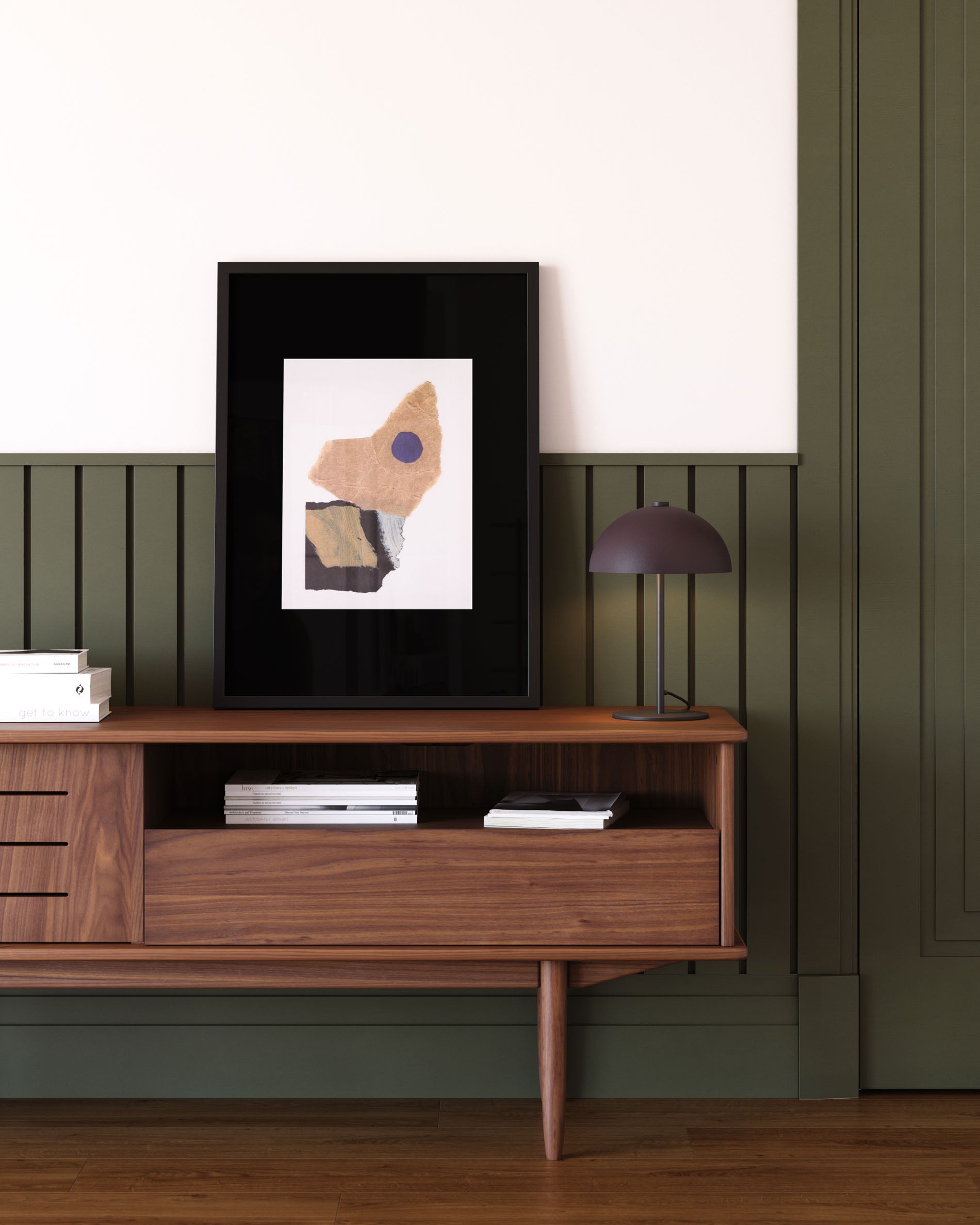 Aleyla table lamp in metal with maroon finish - Lifestyle