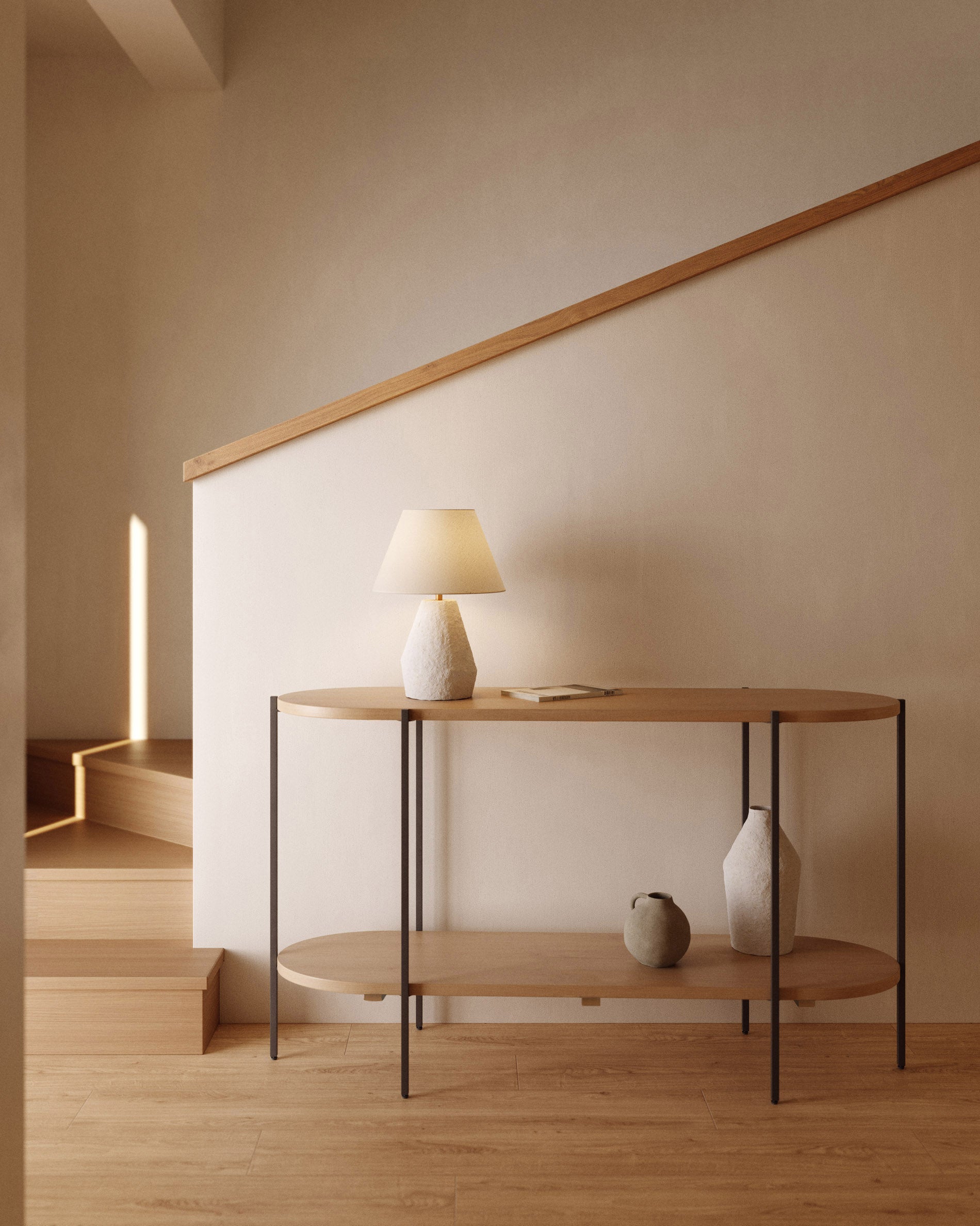 Noara magnesium table lamp with a white finish - Lifestyle