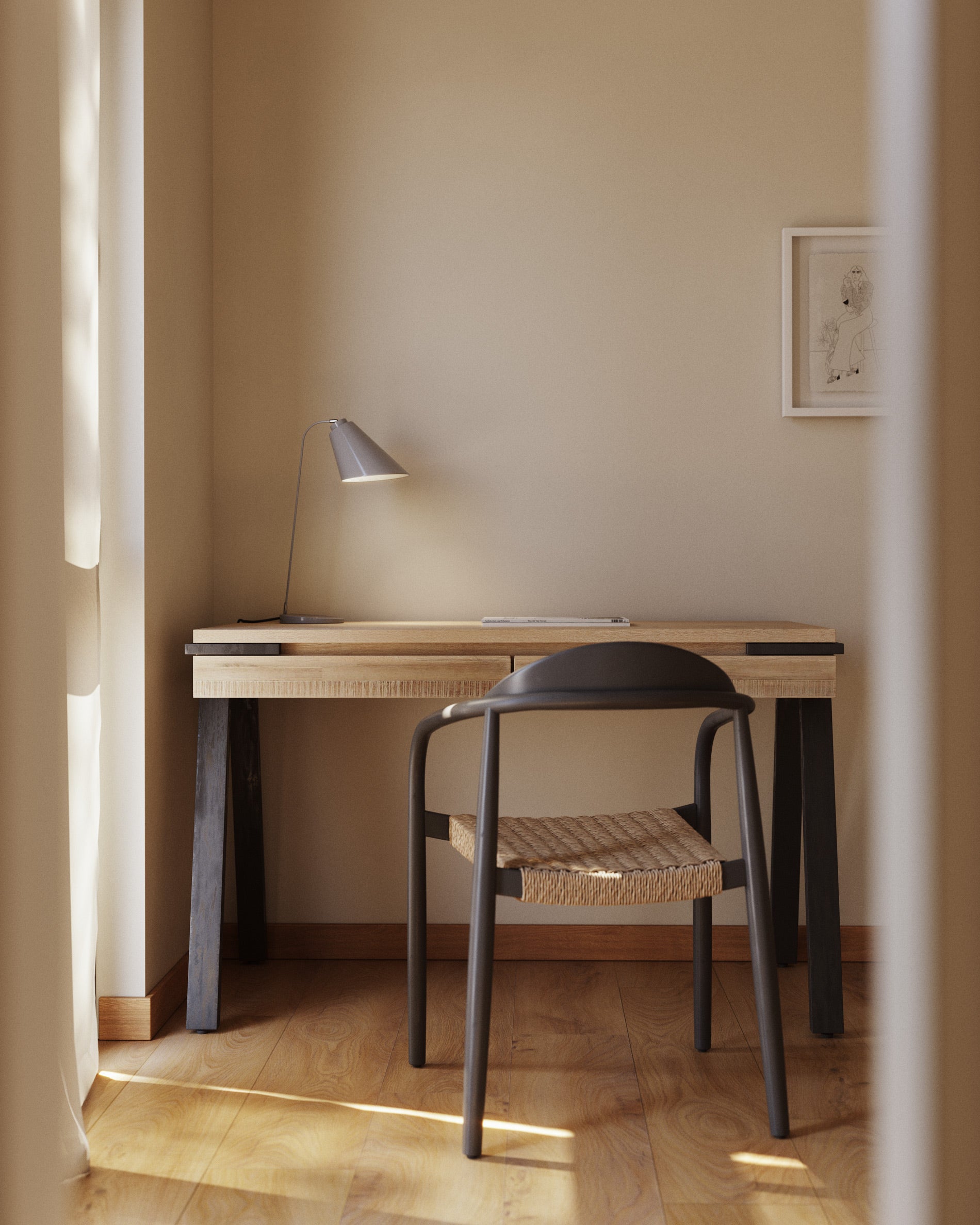Tipir table lamp in steel with grey finish - Lifestyle