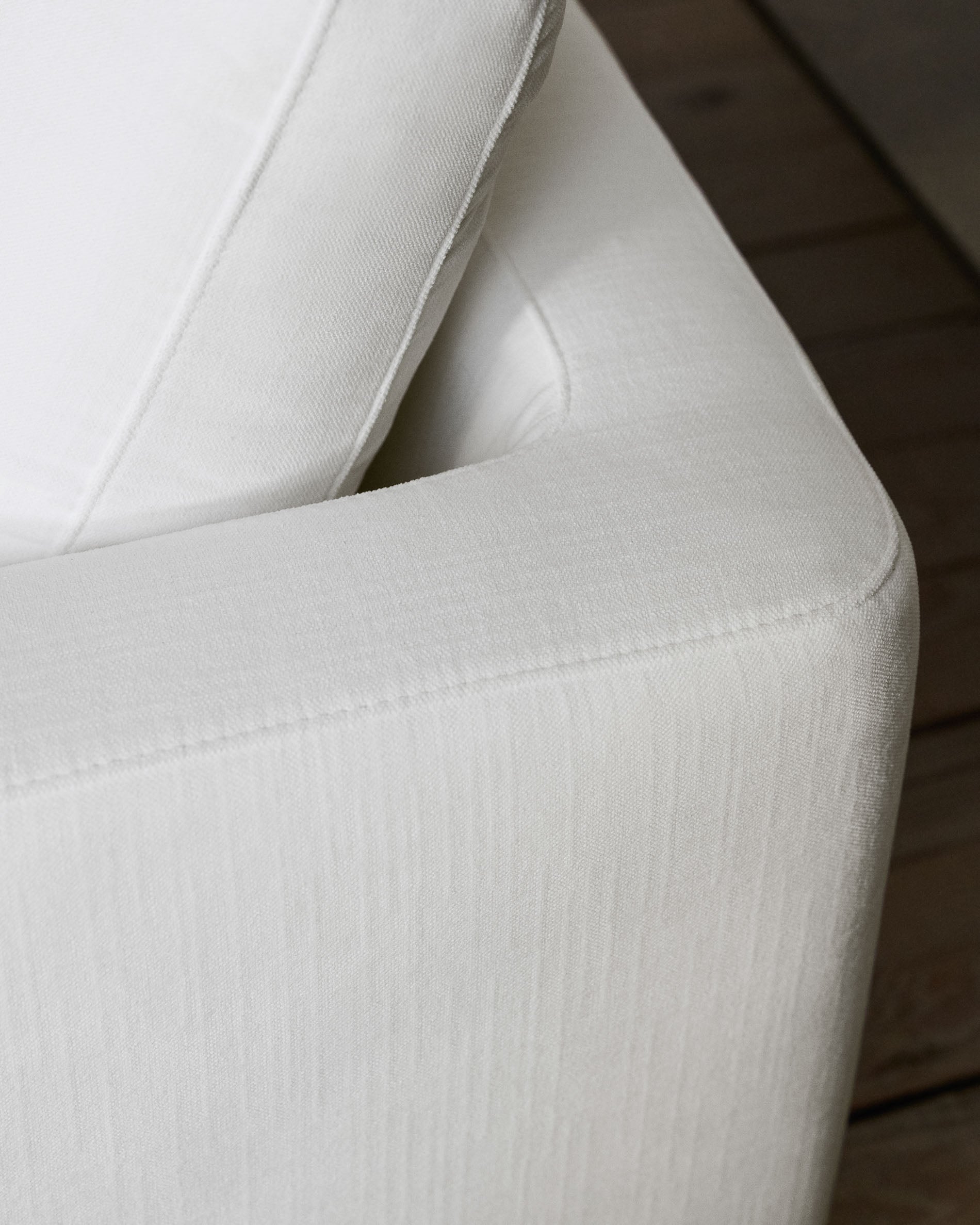 Gala 3-seater white chenille sofa FSC Mix Credit 210cm - Lifestyle