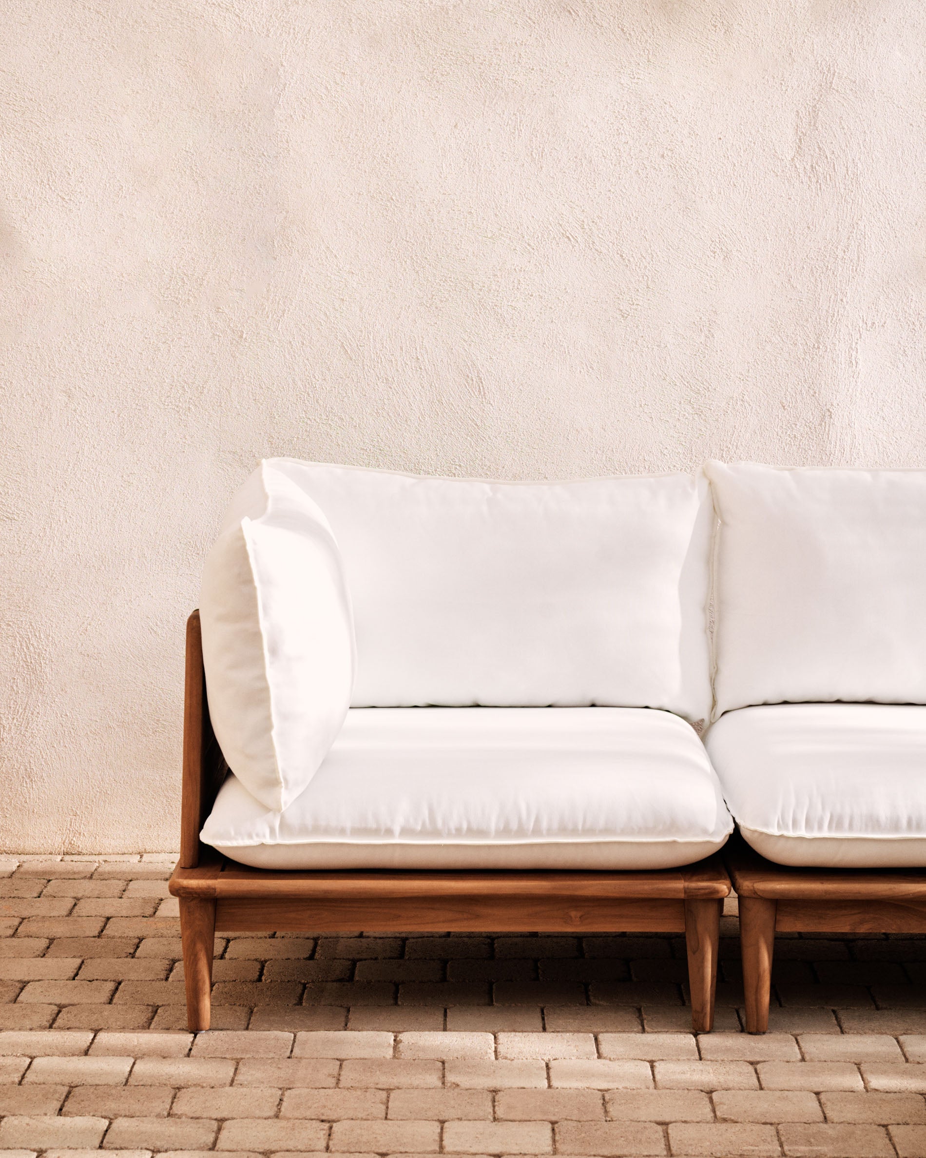 Portitxol modular corner armchair in solid teak - Lifestyle