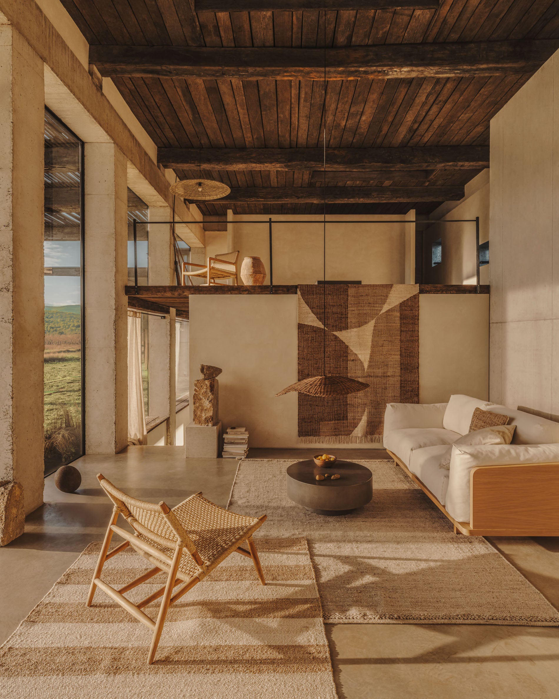 Garbet cement coffee table, Ø 80 cm - Lifestyle