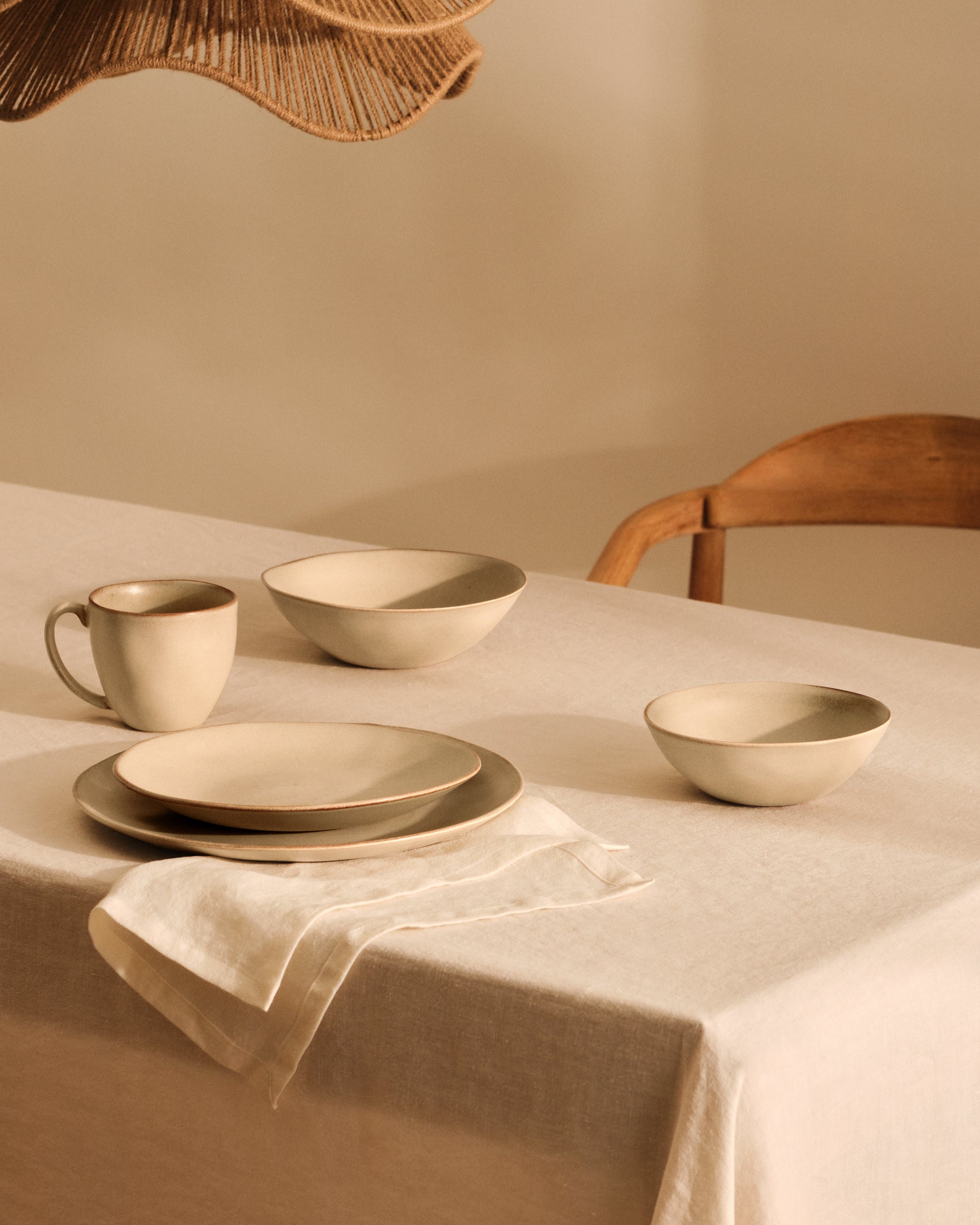 Pals de 2 serviettes, 100% white linen - Lifestyle