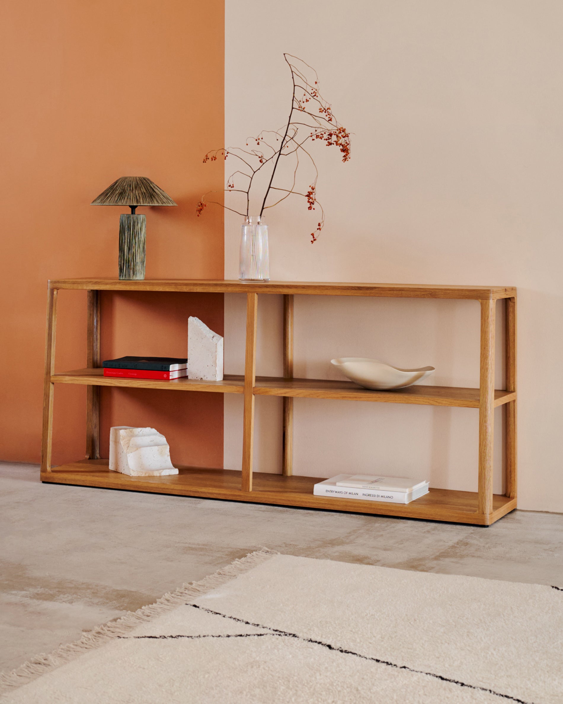 Maymai shelf with solid oak structure 180 x 81 cm - Lifestyle