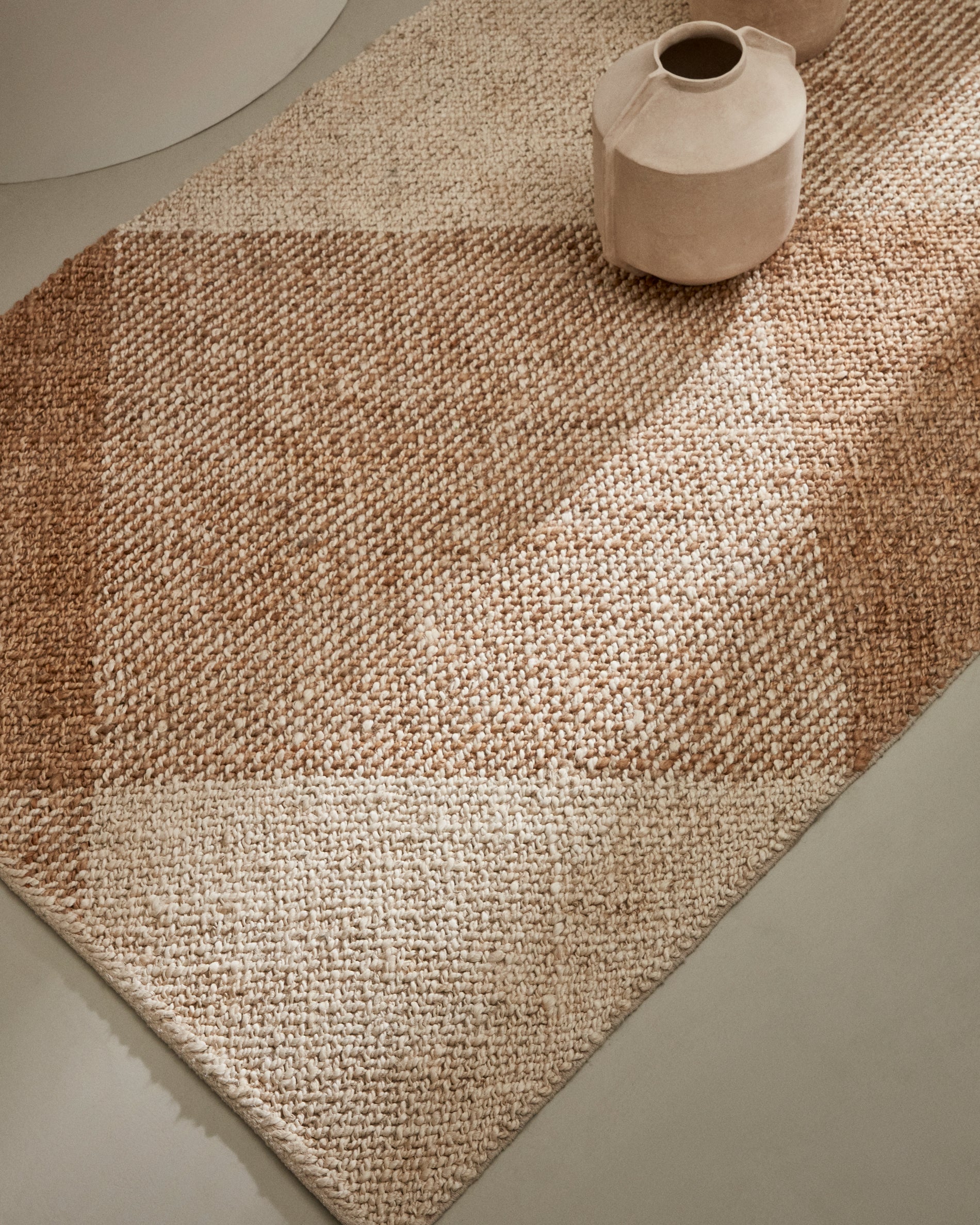 Maelan jute & cotton check rug 160 x 230 cm - Lifestyle