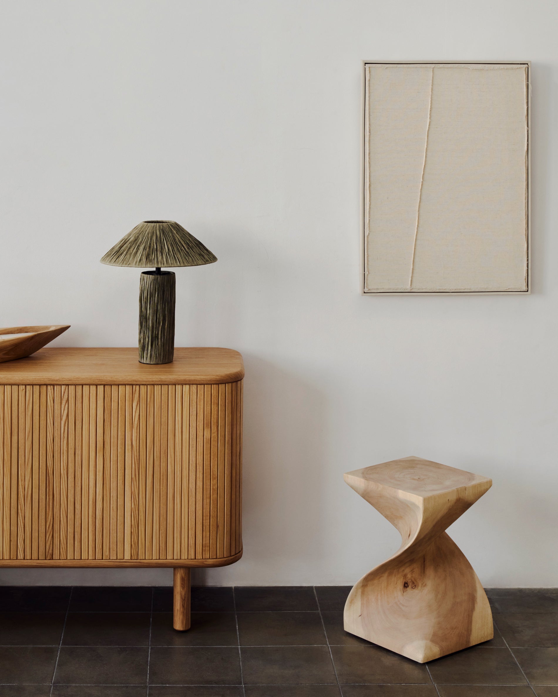 Hakon solid rain tree wood side table, 30 x 30 cm - Lifestyle