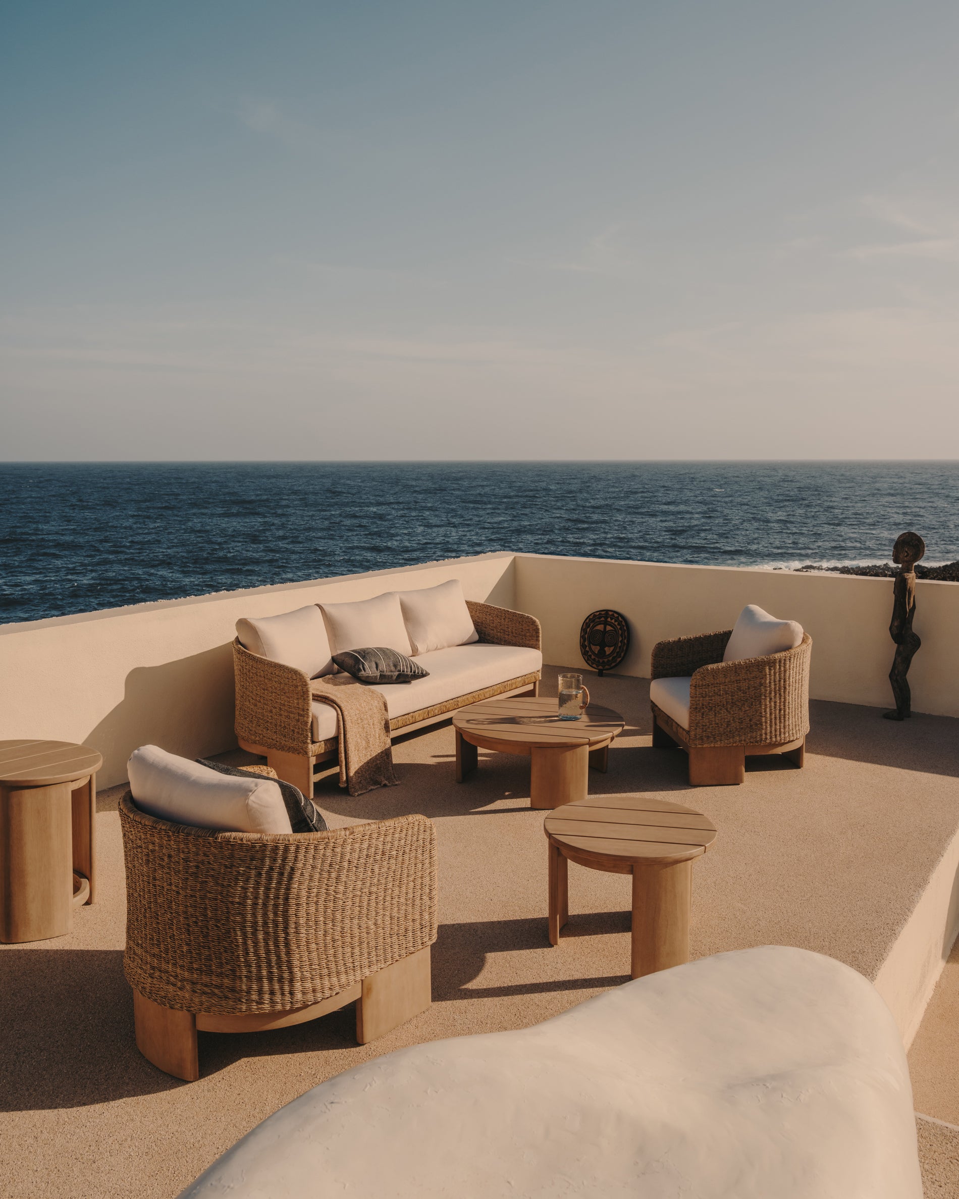 Xoriguer 3-seater sofa in synthetic rattan and solid eucalyptus wood, 223 cm FSC 100% - Lifestyle