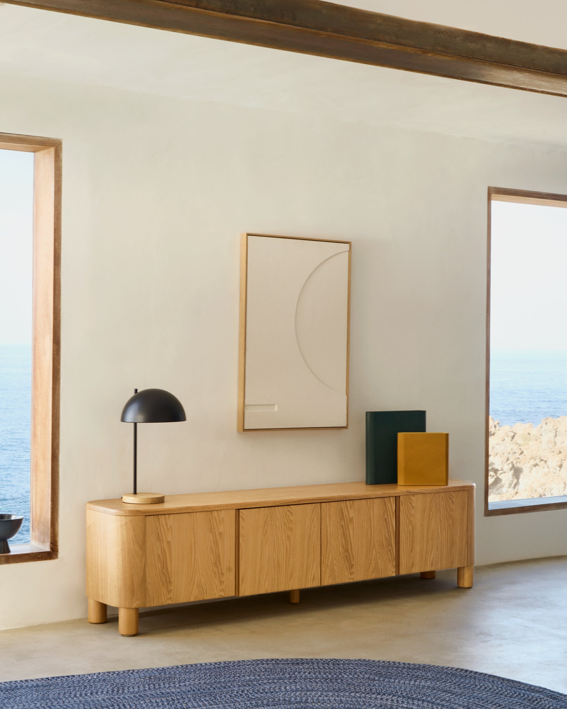 Sefri picture with circular geometric shapes in white 60 x 90 cm