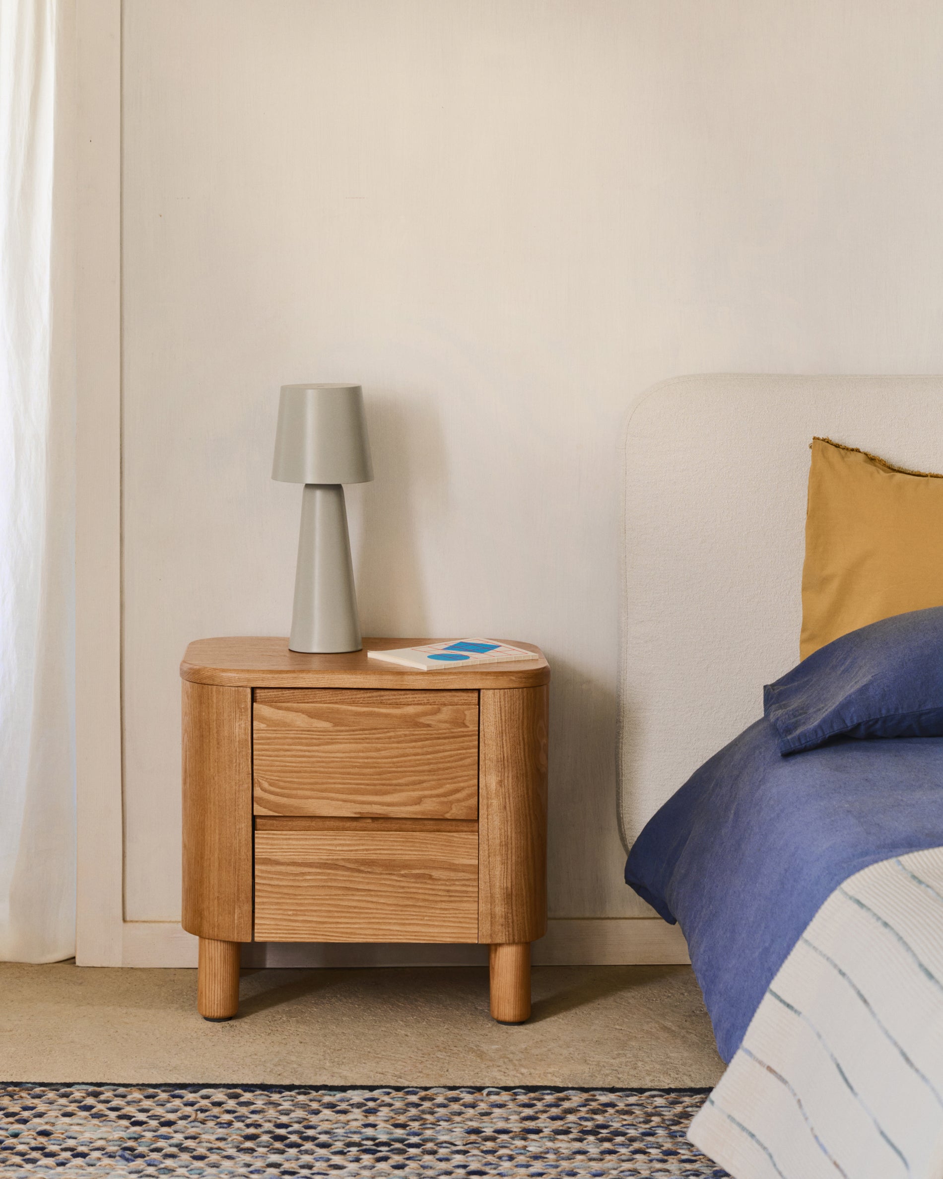 Salaya bedside table in ash plywood FSC Mix Credit, 55 cm x 50 cm - Lifestyle