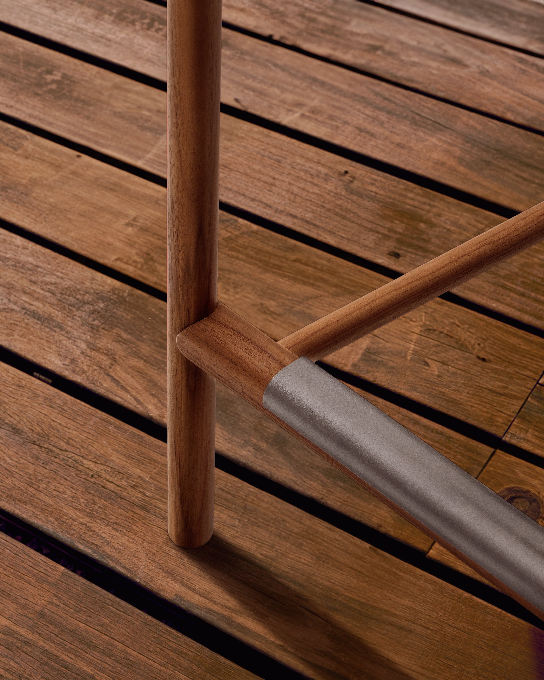 Turqueta outdoor stool made of FSC 100% solid teak wood, height 65cm - Lifestyle