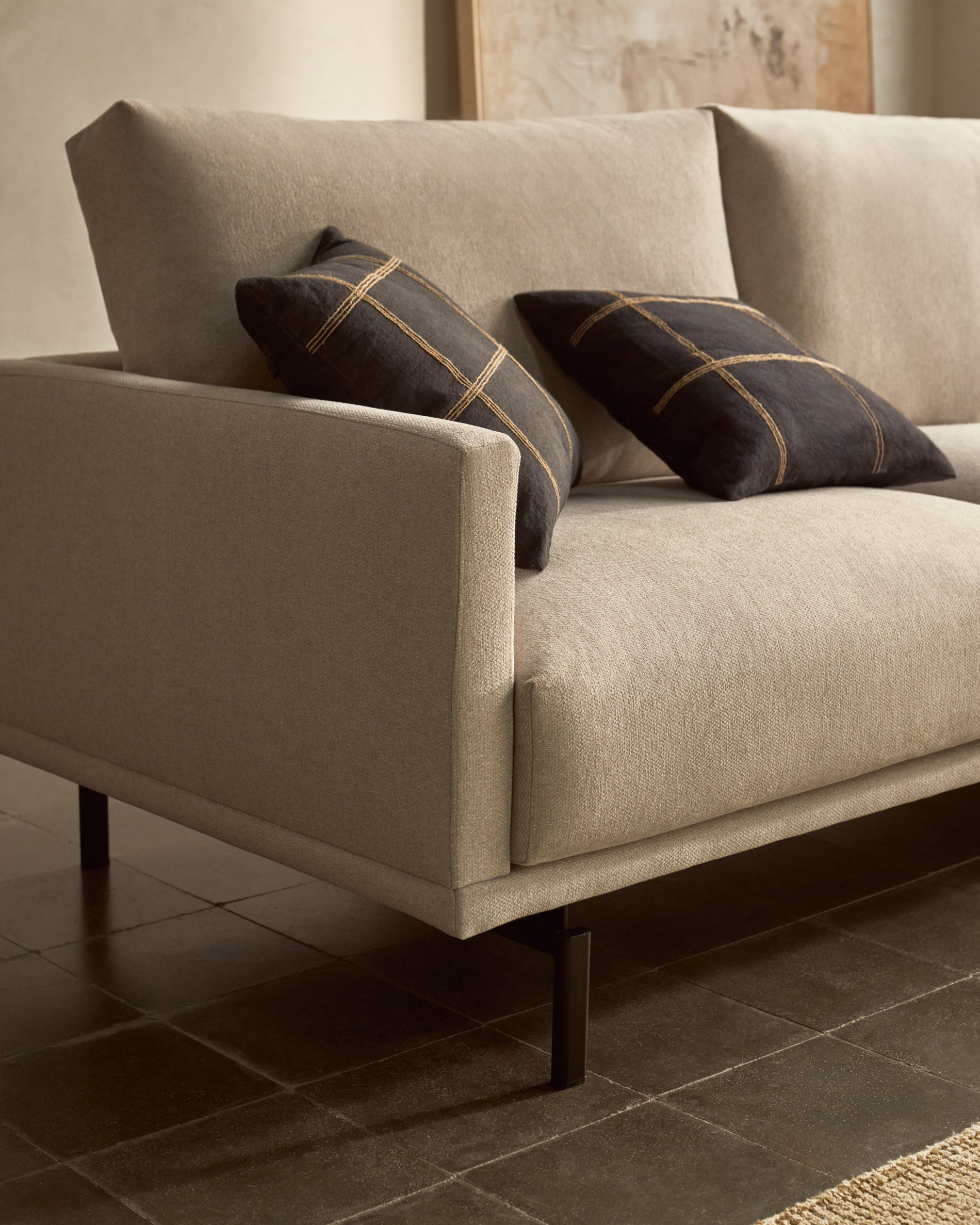Galene 3 seater sofa in beige, 214 cm FSC Mix Credit - Lifestyle