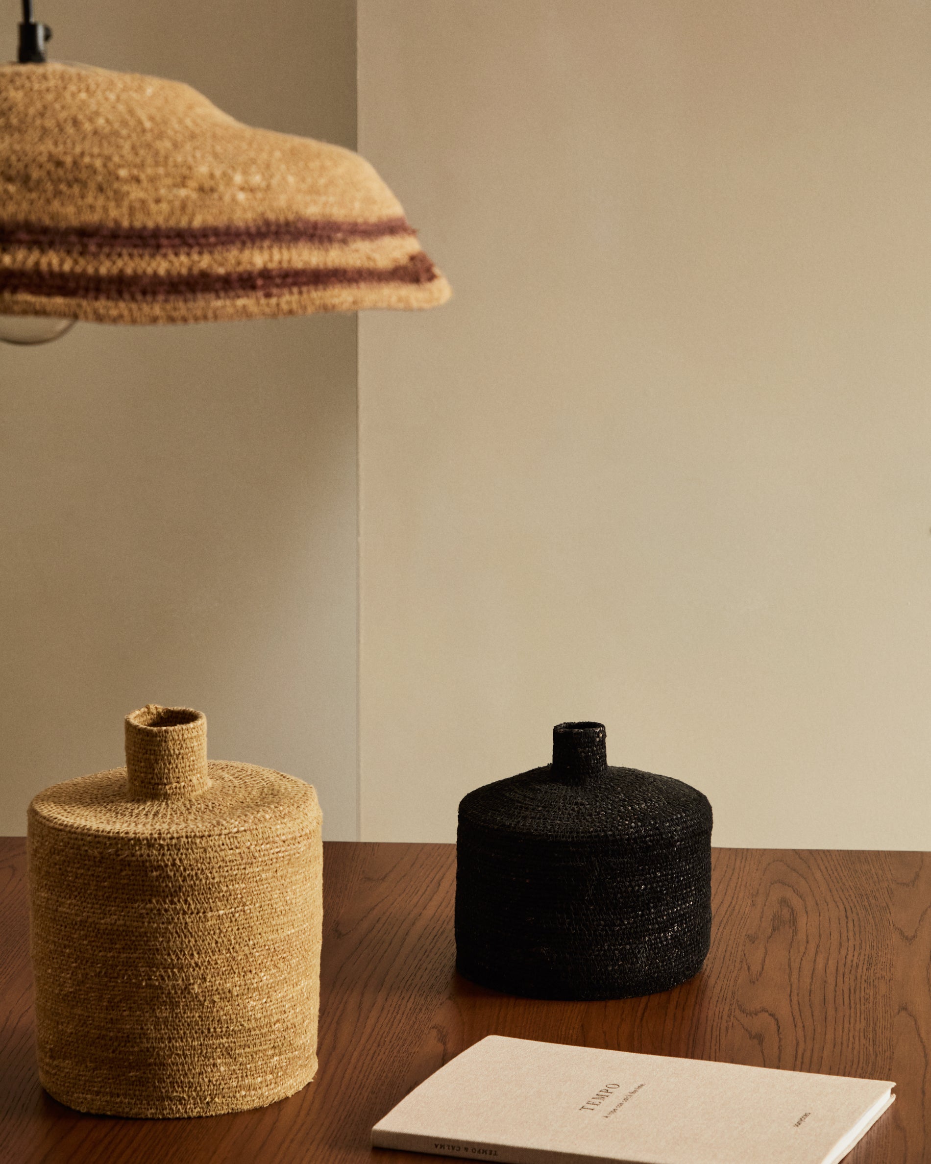 Salinas vase made of natural fibres with a natural finish 20 cm - Lifestyle