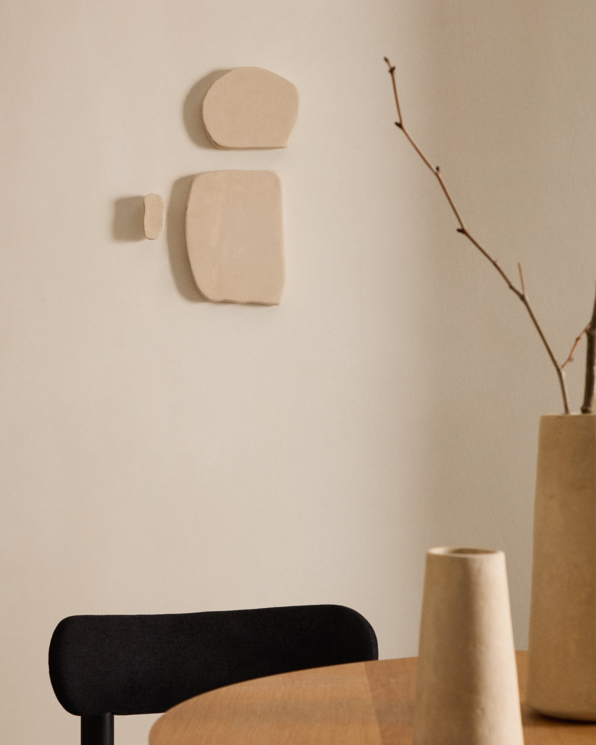 Set of 3 Siluna square wall panels in white papier-mâché - Lifestyle