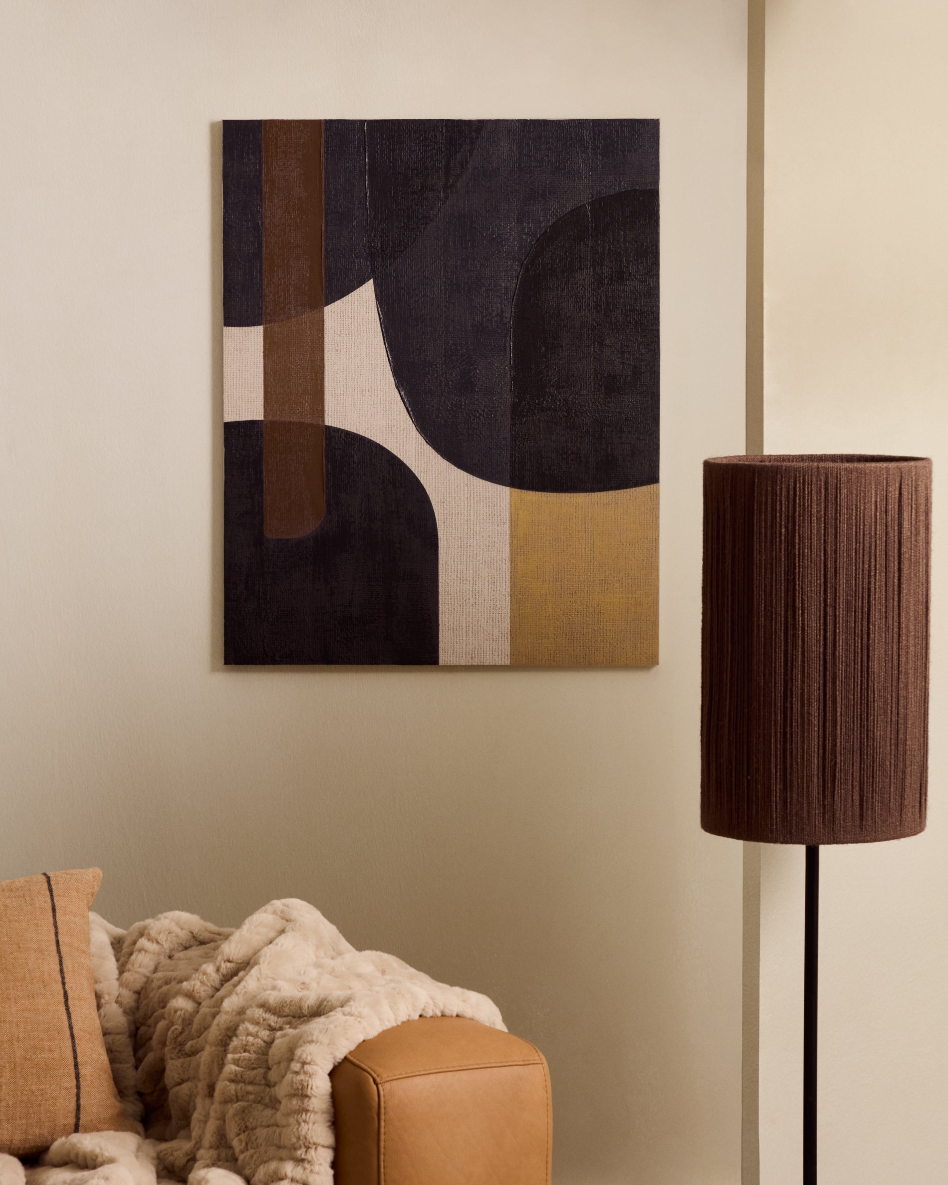 Tonol, brown abstract canvas, 100 x 80 cm - Lifestyle