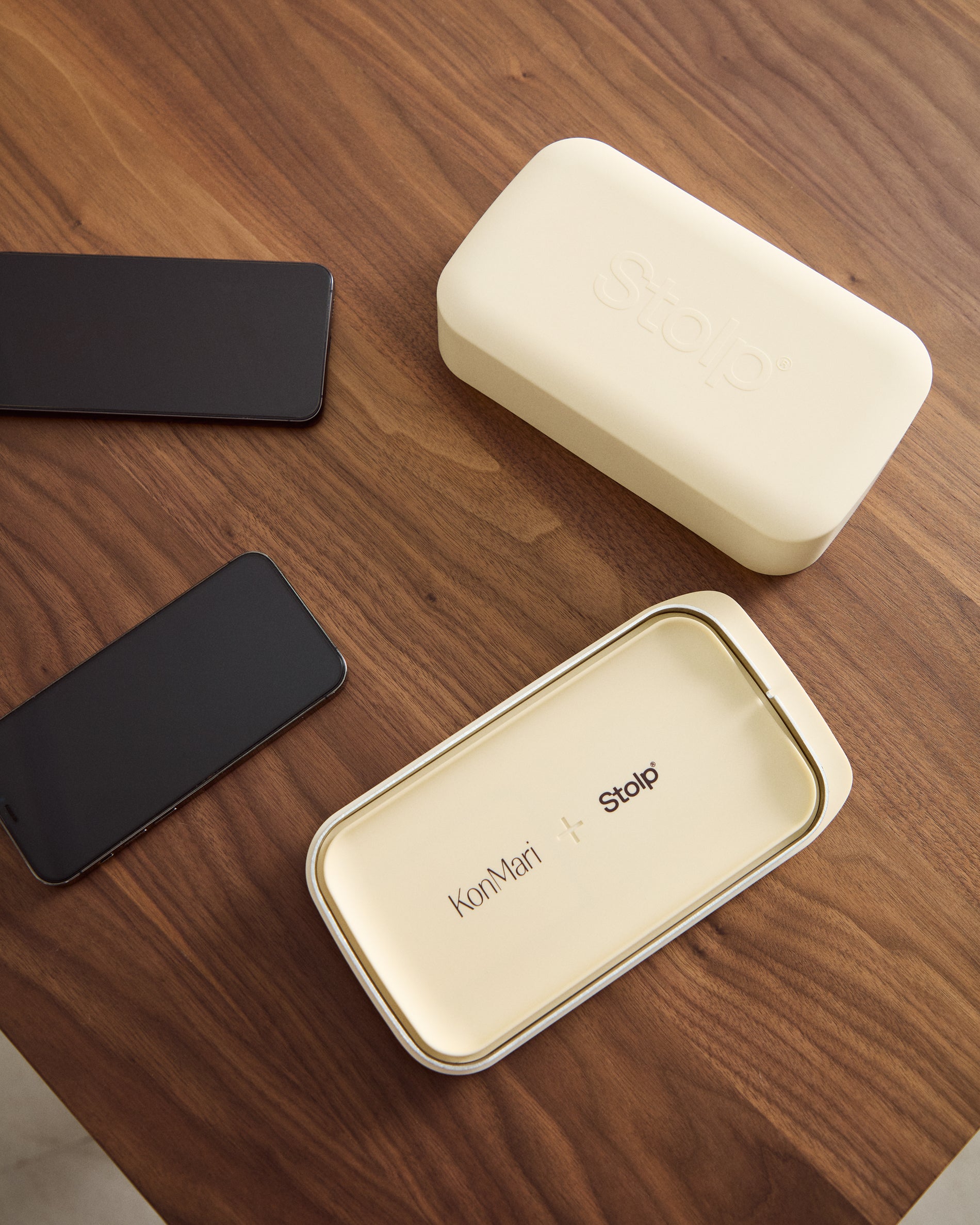 Faraday box for mobile phones in collaboration with Stolp® x KonMari, sand-coloured - Lifestyle
