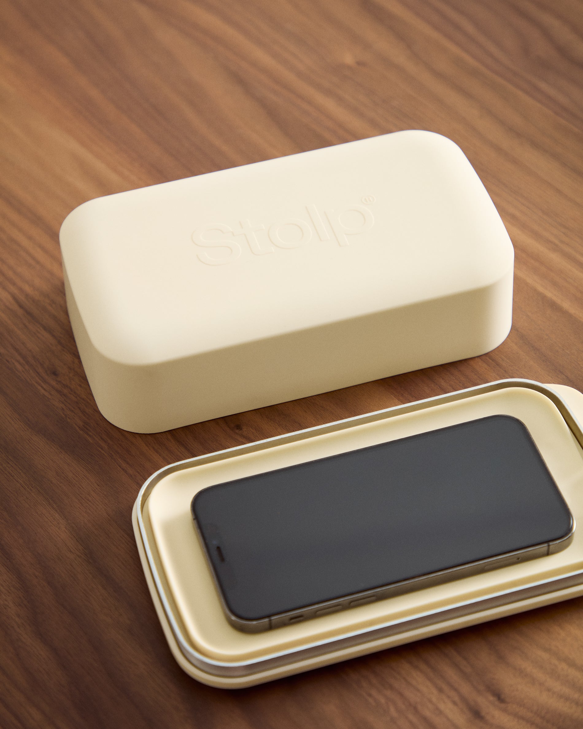 Faraday box for mobile phones in collaboration with Stolp® x KonMari, sand-coloured - Lifestyle