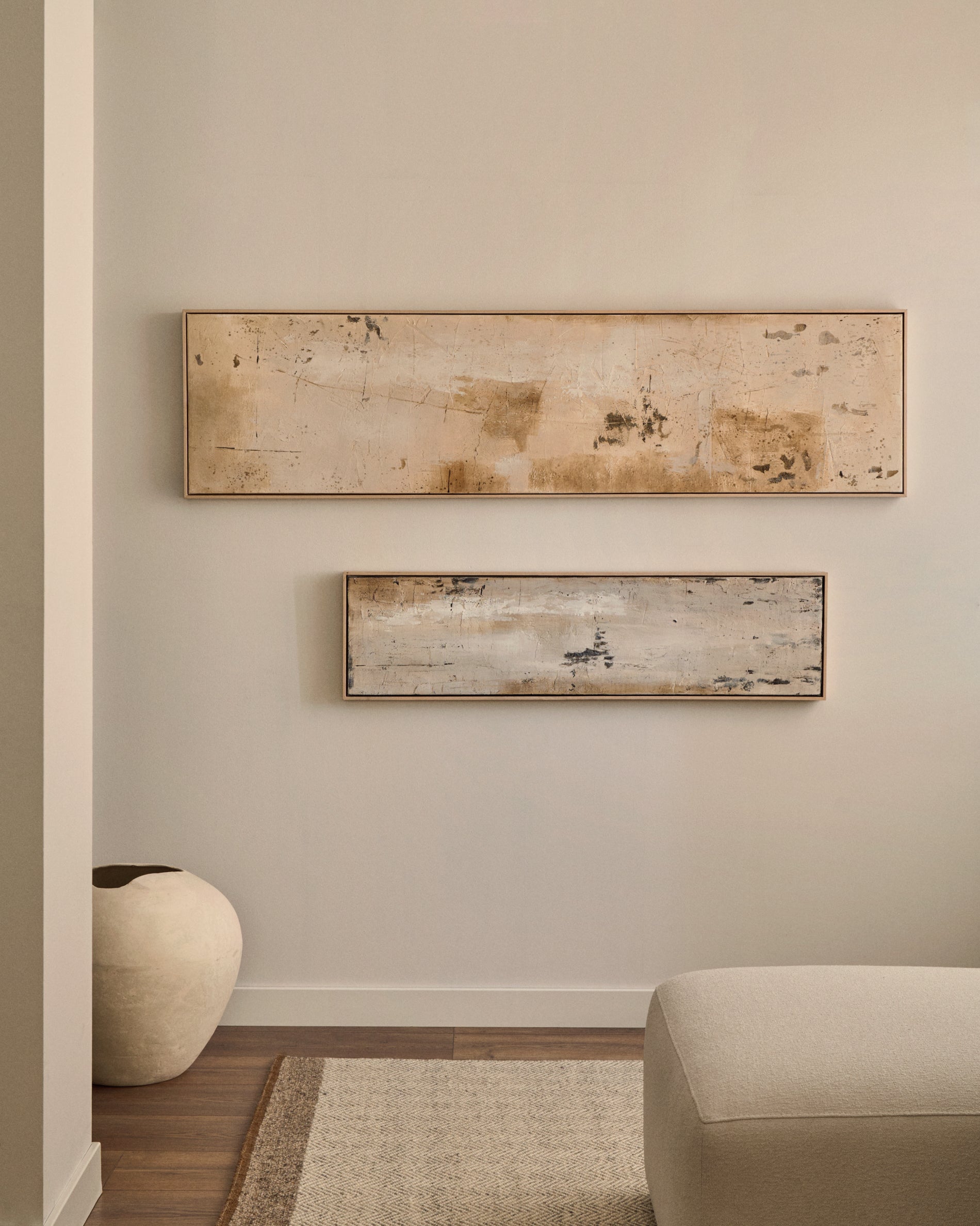 Silpa dark beige abstract picture, 182 x 47 cm - Lifestyle