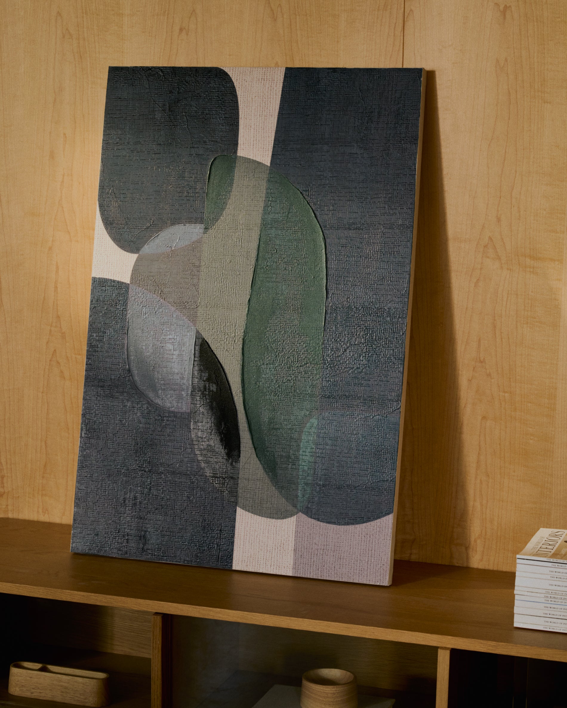 Nemsa blue and green abstract canvas, 90 x 60 cm - Lifestyle