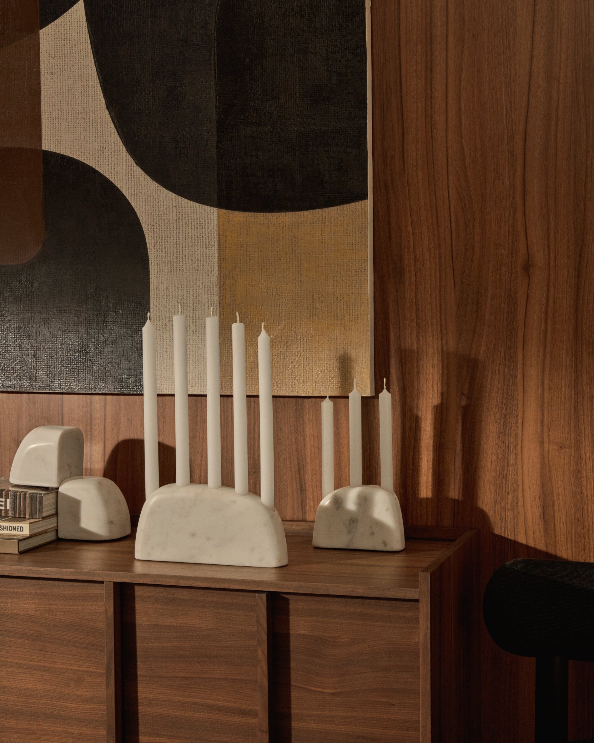 Signe large, white marble candlestick, 10 cm - Lifestyle