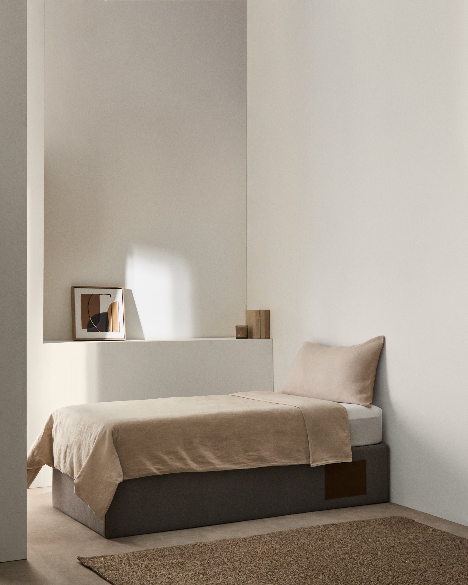 Matters ottoman bed base in grey for a 90 x 190 cm mattress - Lifestyle