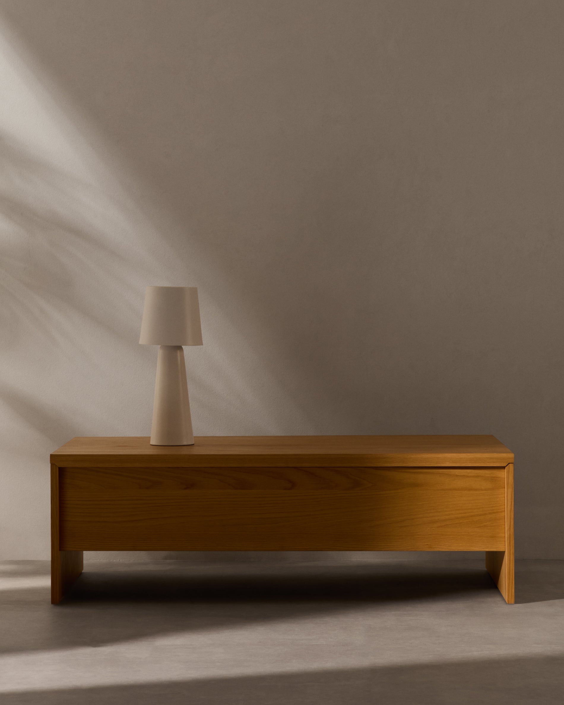 Arenys small outdoor metal table lamp in a grey painted finish - Lifestyle