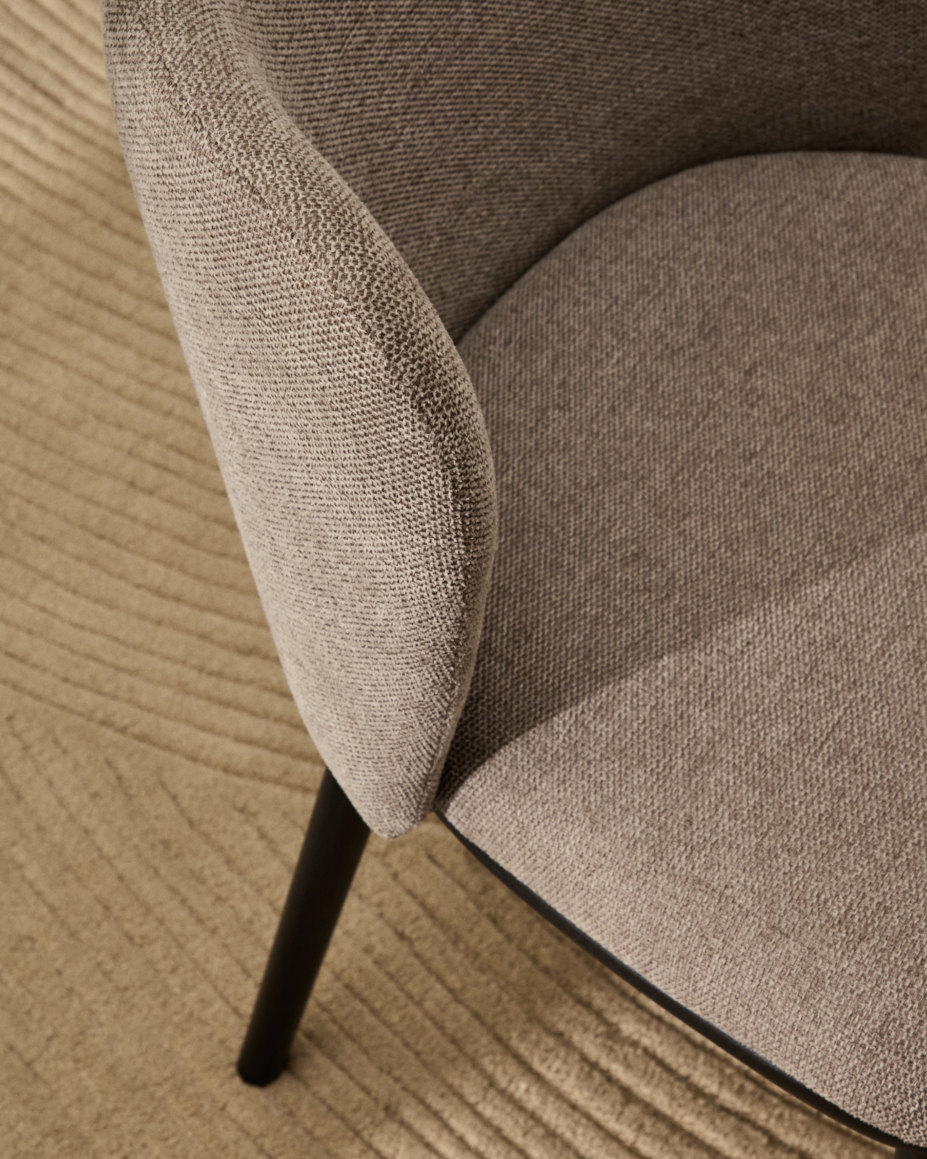 Ciselia chair in light brown chenille and steel legs with black finish FSC Mix Credit - Lifestyle