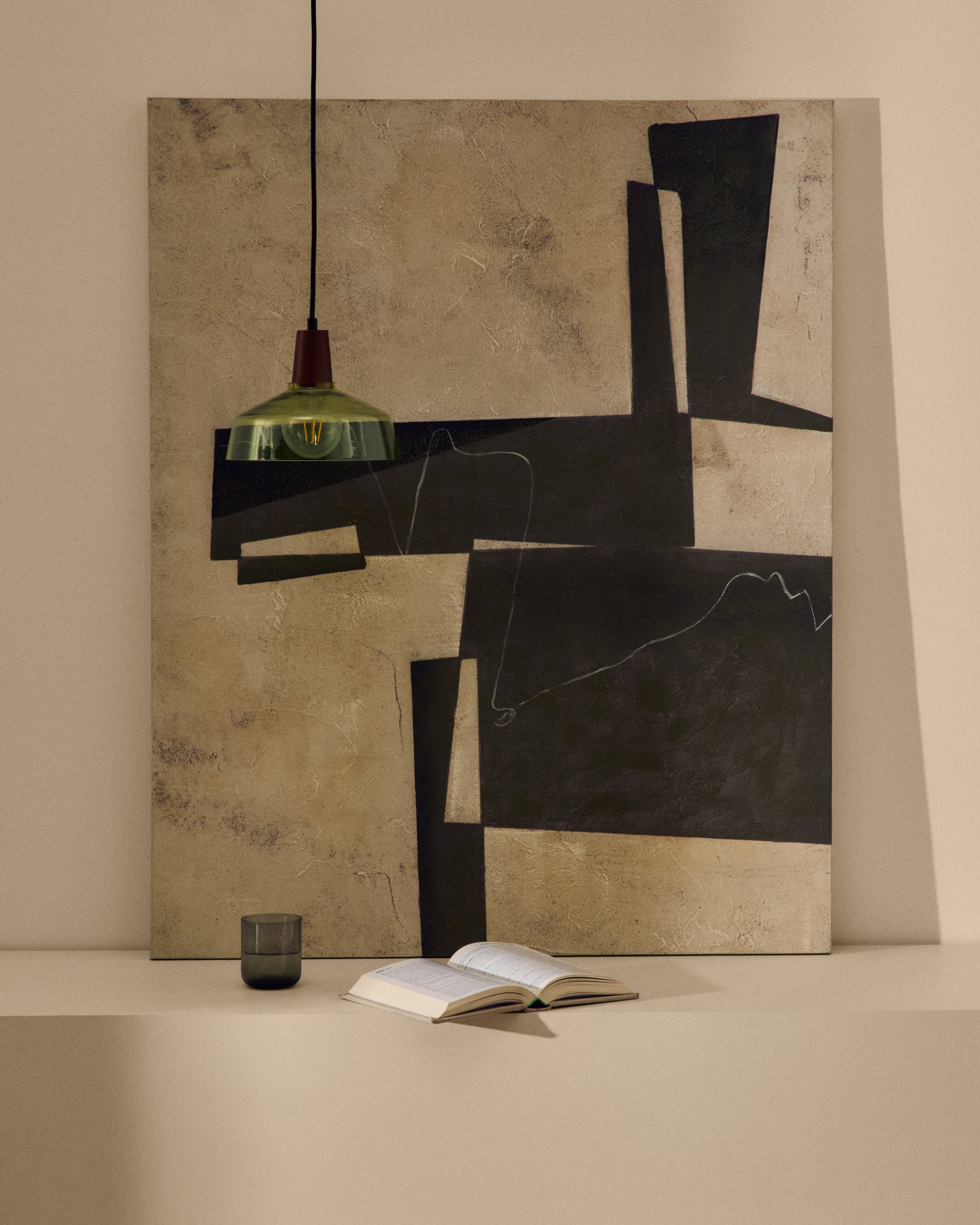 Fida, green abstract canvas, 118 x 94 cm - Lifestyle