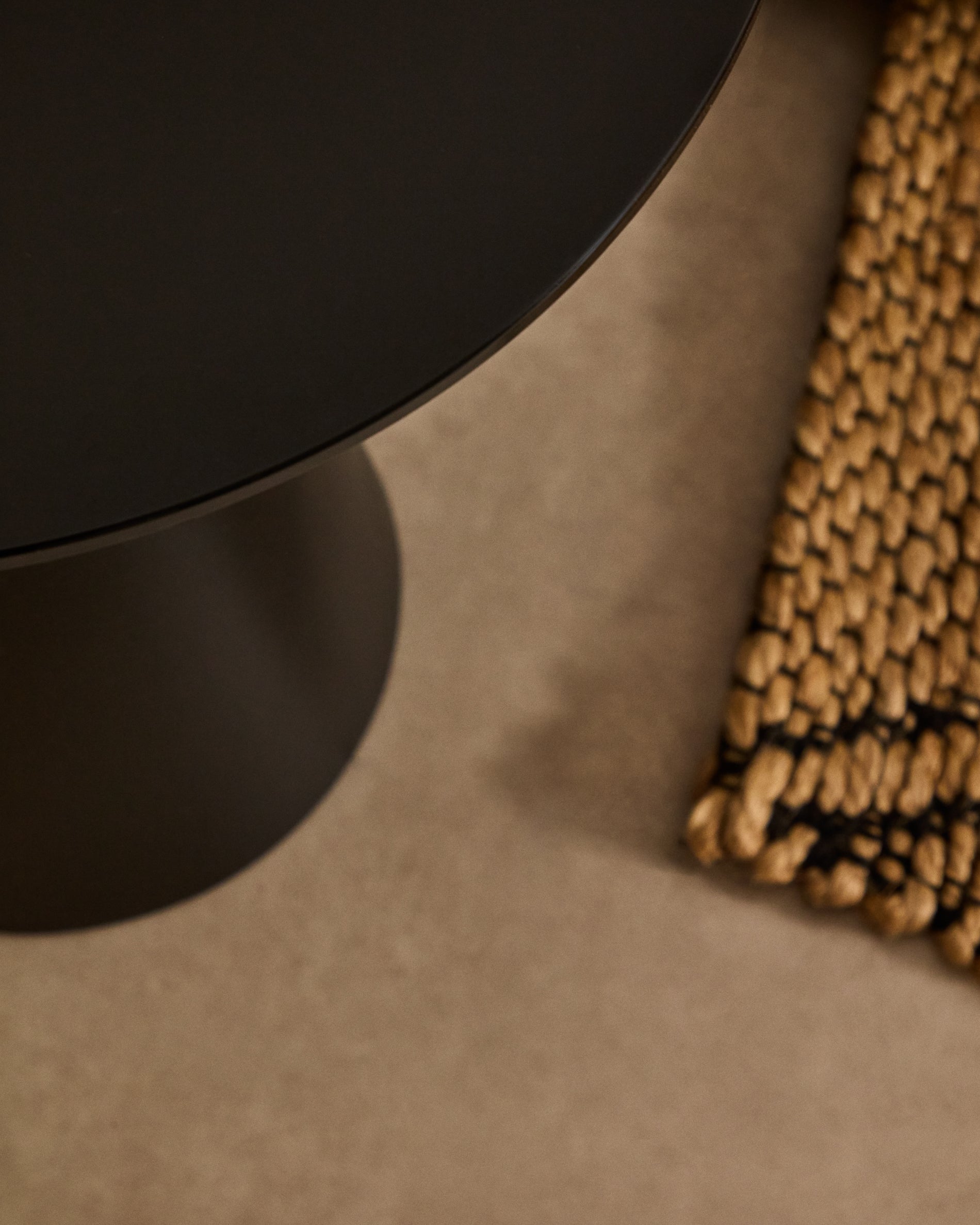 Wilshire side table with frosted tempered glass and steel with matt black painted finish Ø30cm - Lifestyle