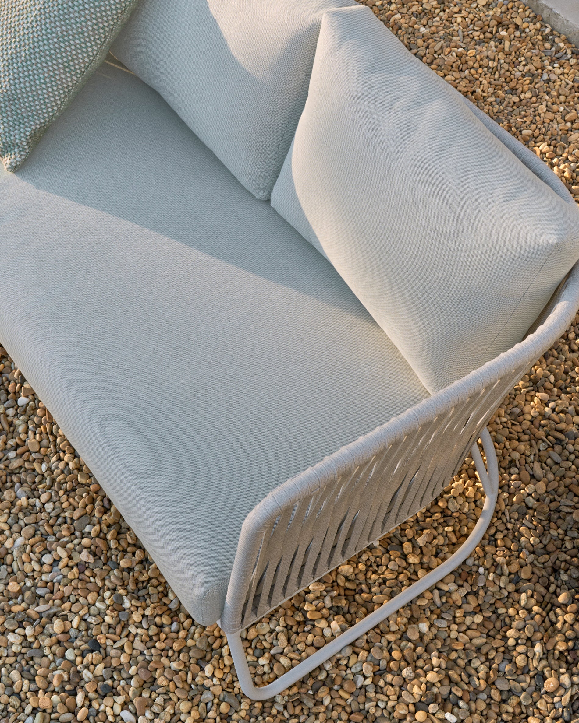 Saconca outdoor 3-seater sofa in rope cord and grey galvanised steel 189cm - Lifestyle