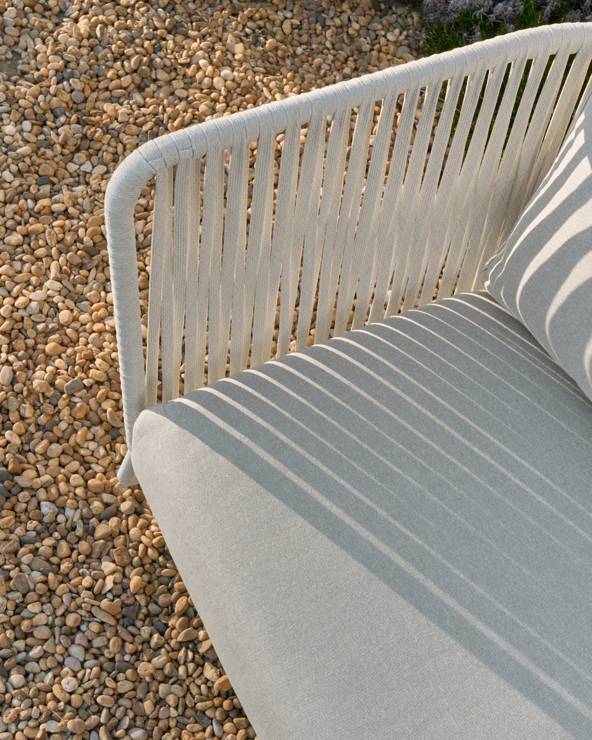 Saconca outdoor 3-seater sofa in rope cord and grey galvanised steel 189cm - Lifestyle