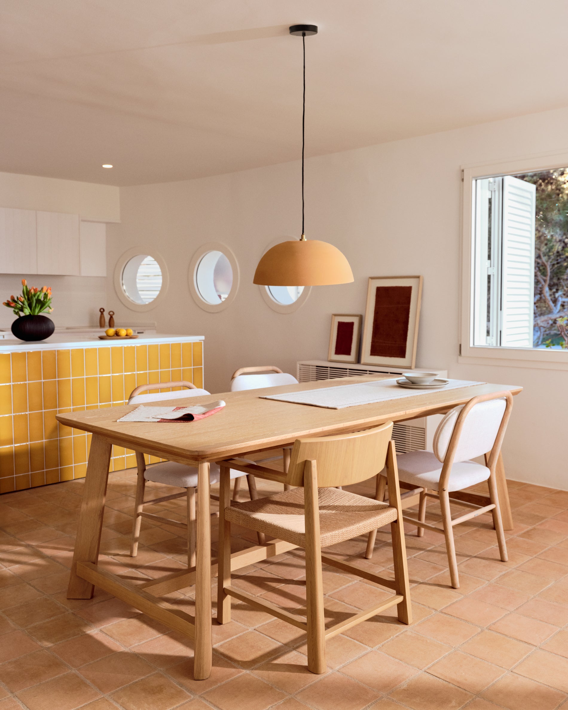 Nibla ceiling lamp in terracotta-effect metal Ø46cm - Lifestyle
