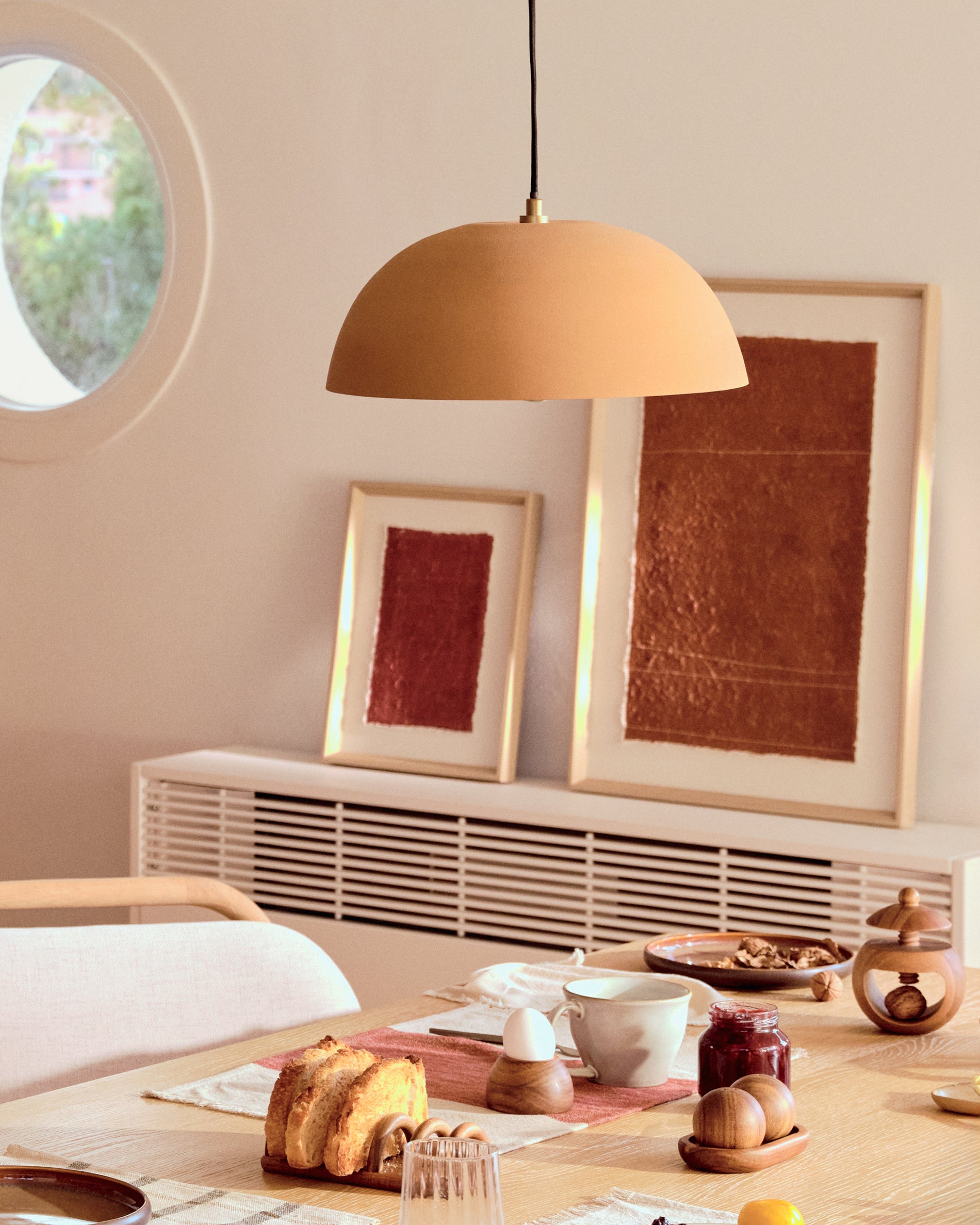 Nibla ceiling lamp in terracotta-effect metal Ø46cm - Lifestyle