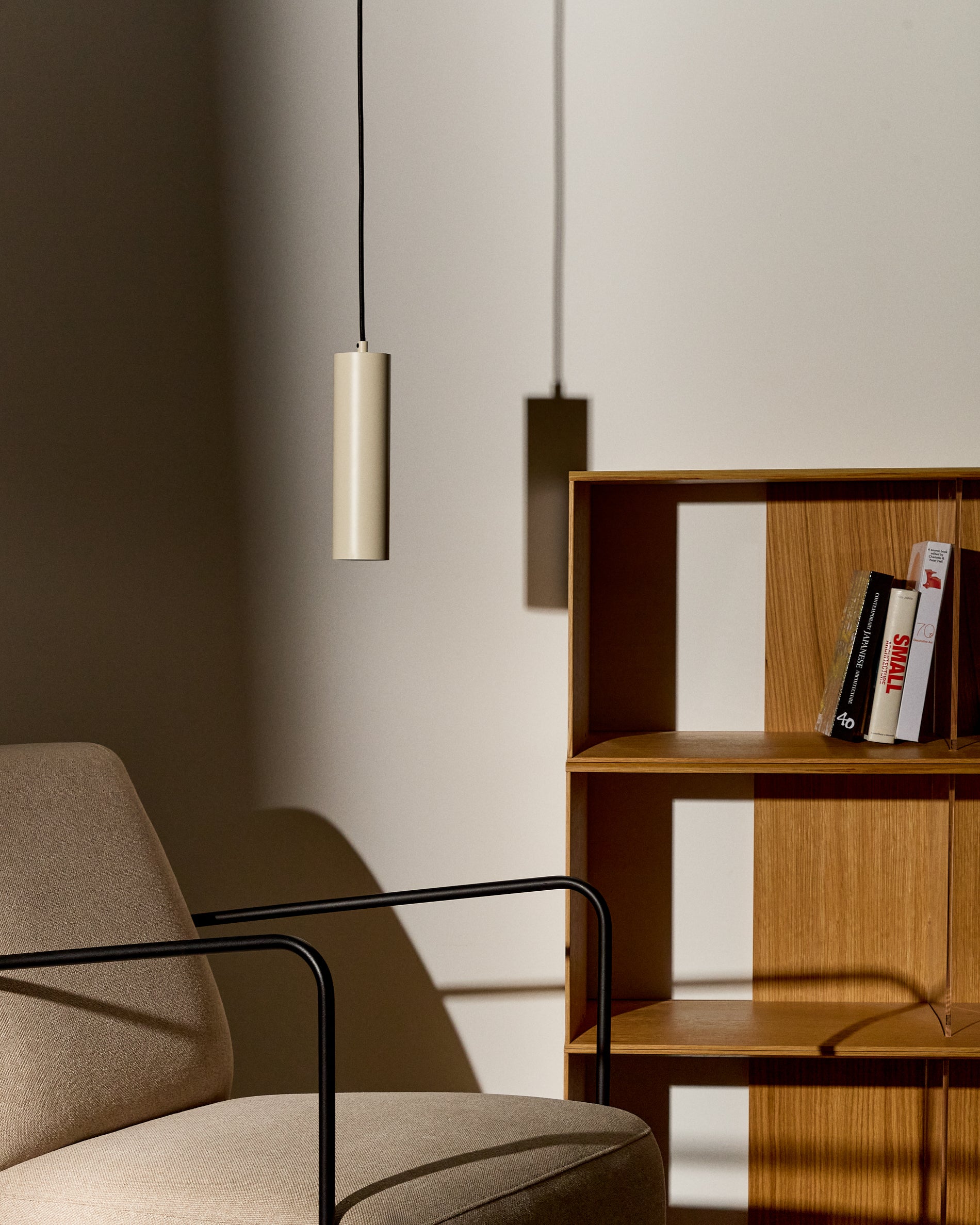 Andia aluminium ceiling lamp with beige painted finish - Lifestyle