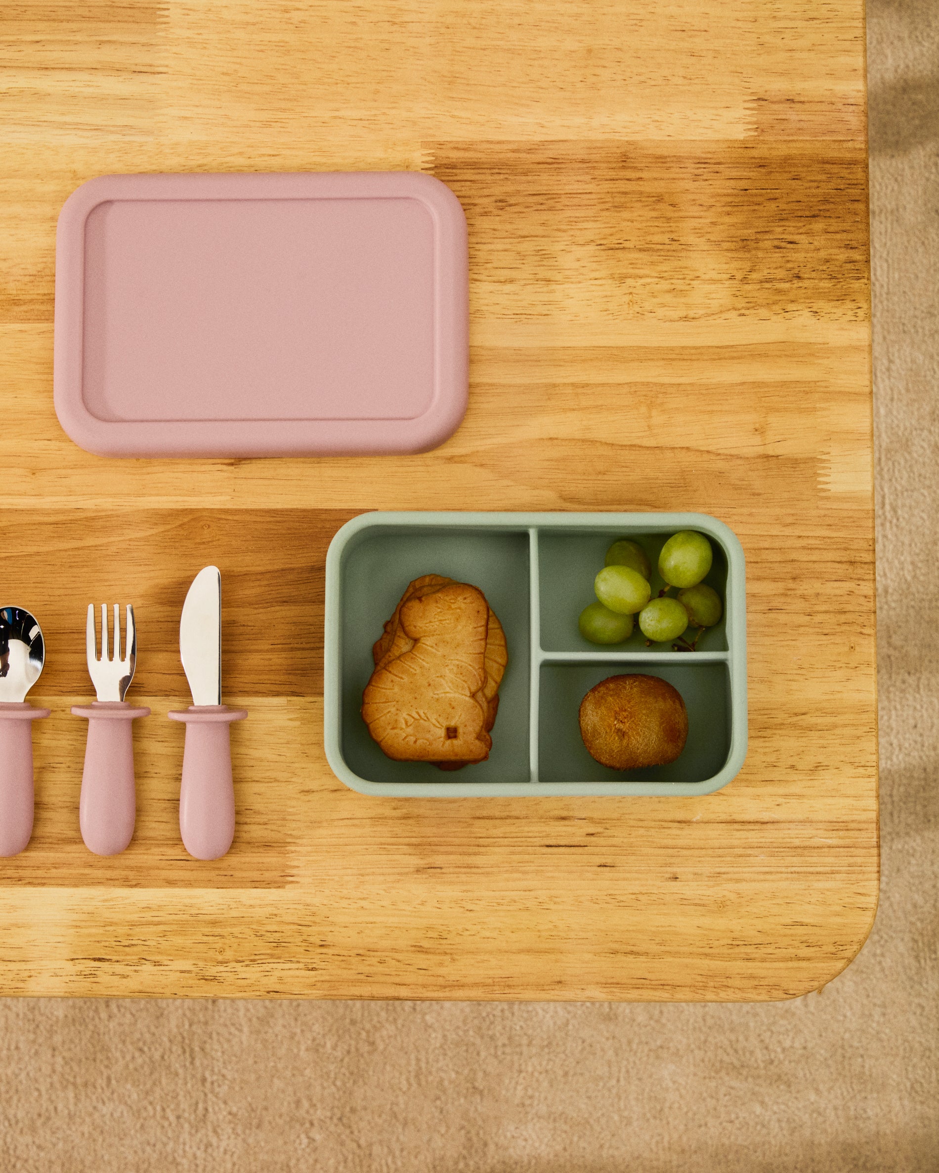 Lili lunch box in pink and turquoise silicone - Lifestyle