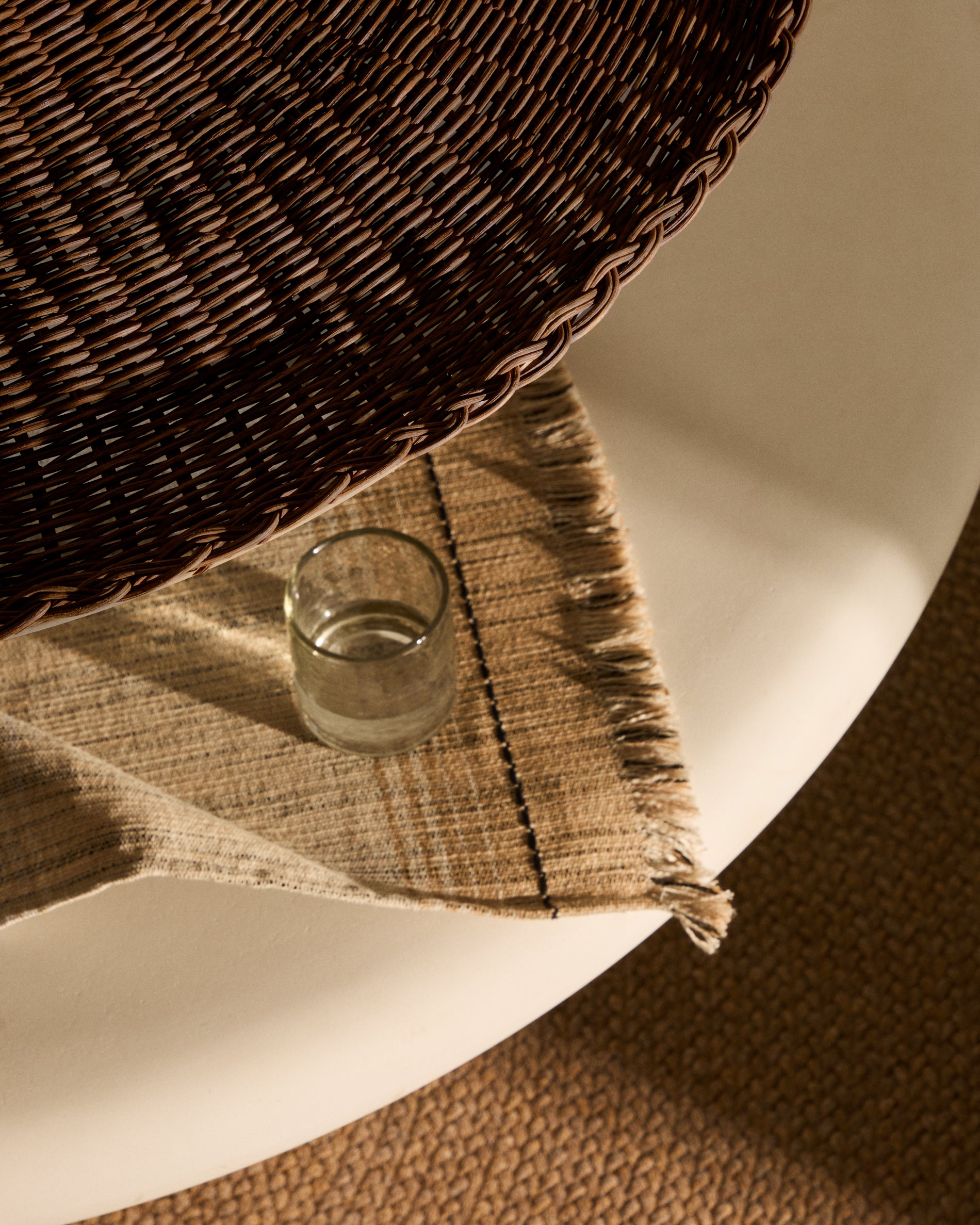 Bladia rattan ceiling lamp shade with brown finish Ø70cm - Lifestyle