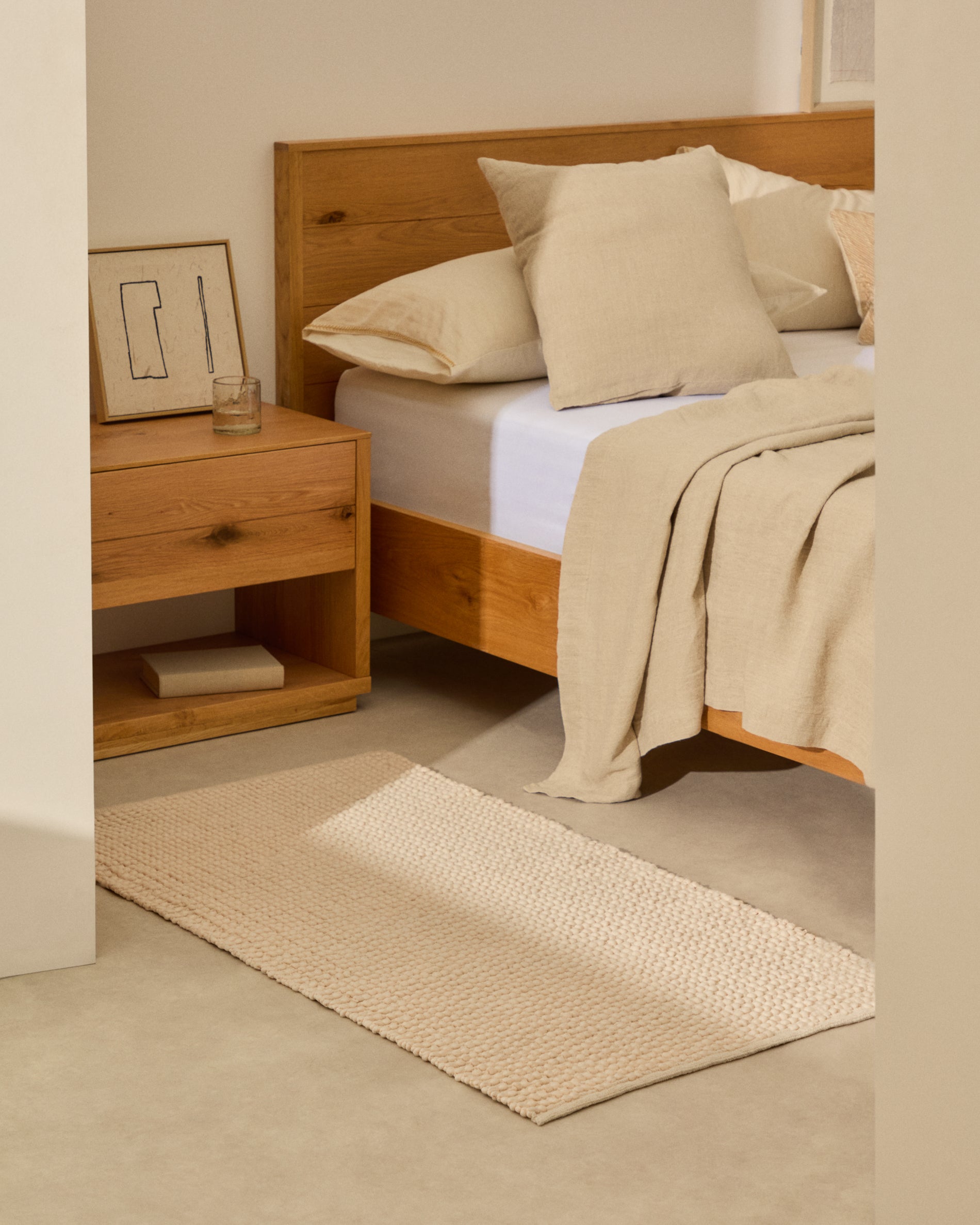 Runner rug Mascarell white cotton and polyester 70 x 140 cm - Lifestyle