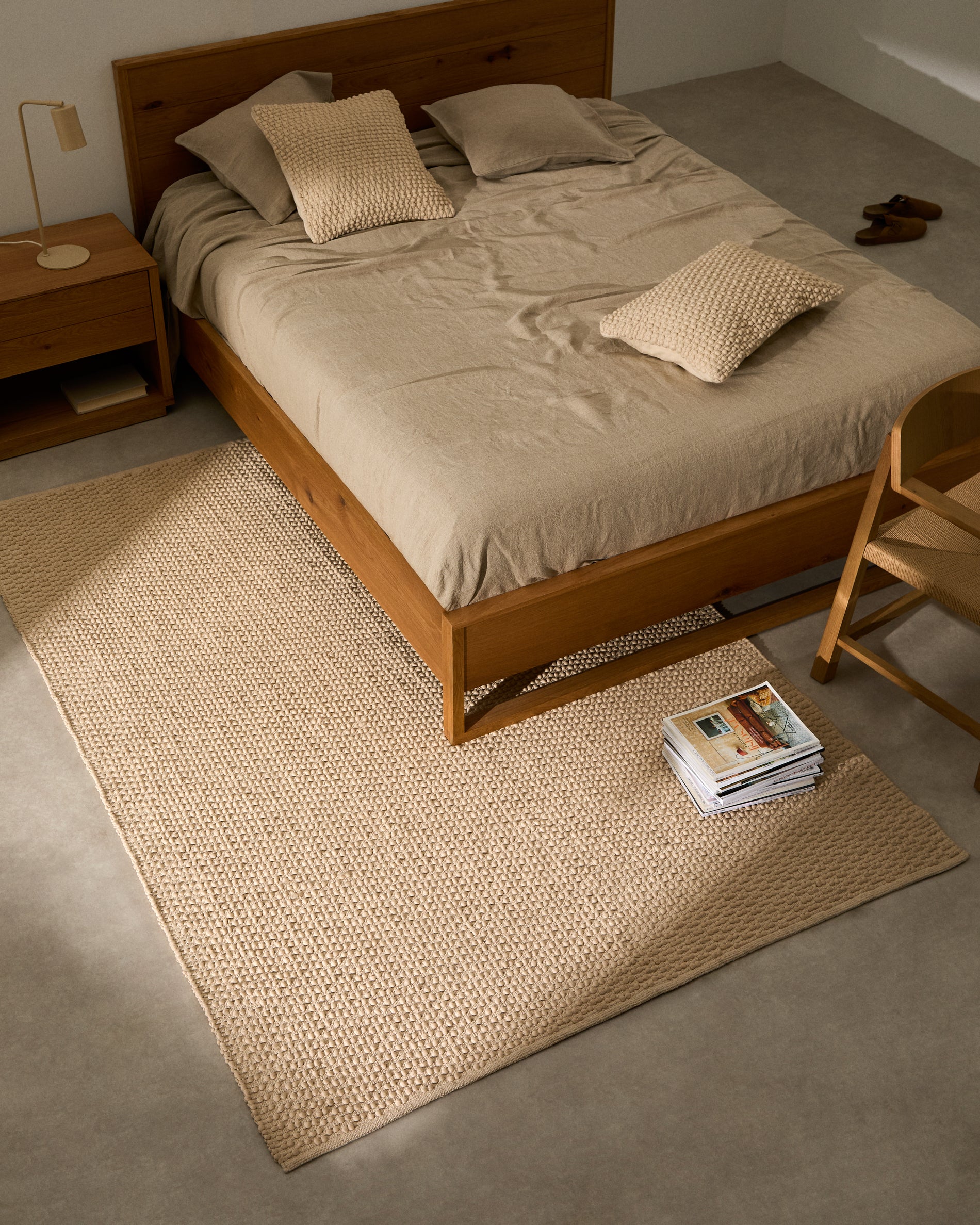 Mascarell white cotton and polyester rug 160 x 230 cm - Lifestyle