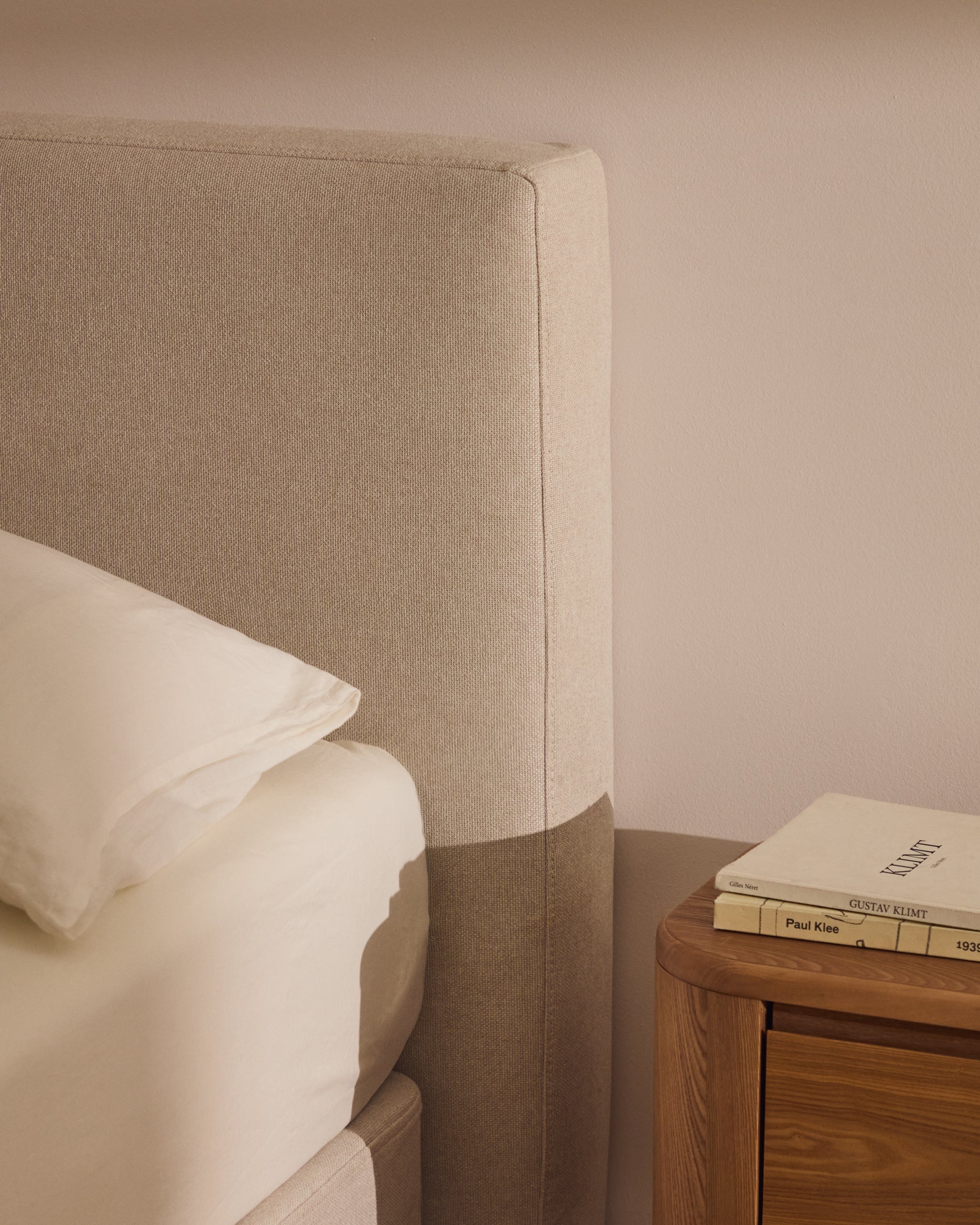 Blok ecru headboard with removable cover for bed up to 90cm - Lifestyle